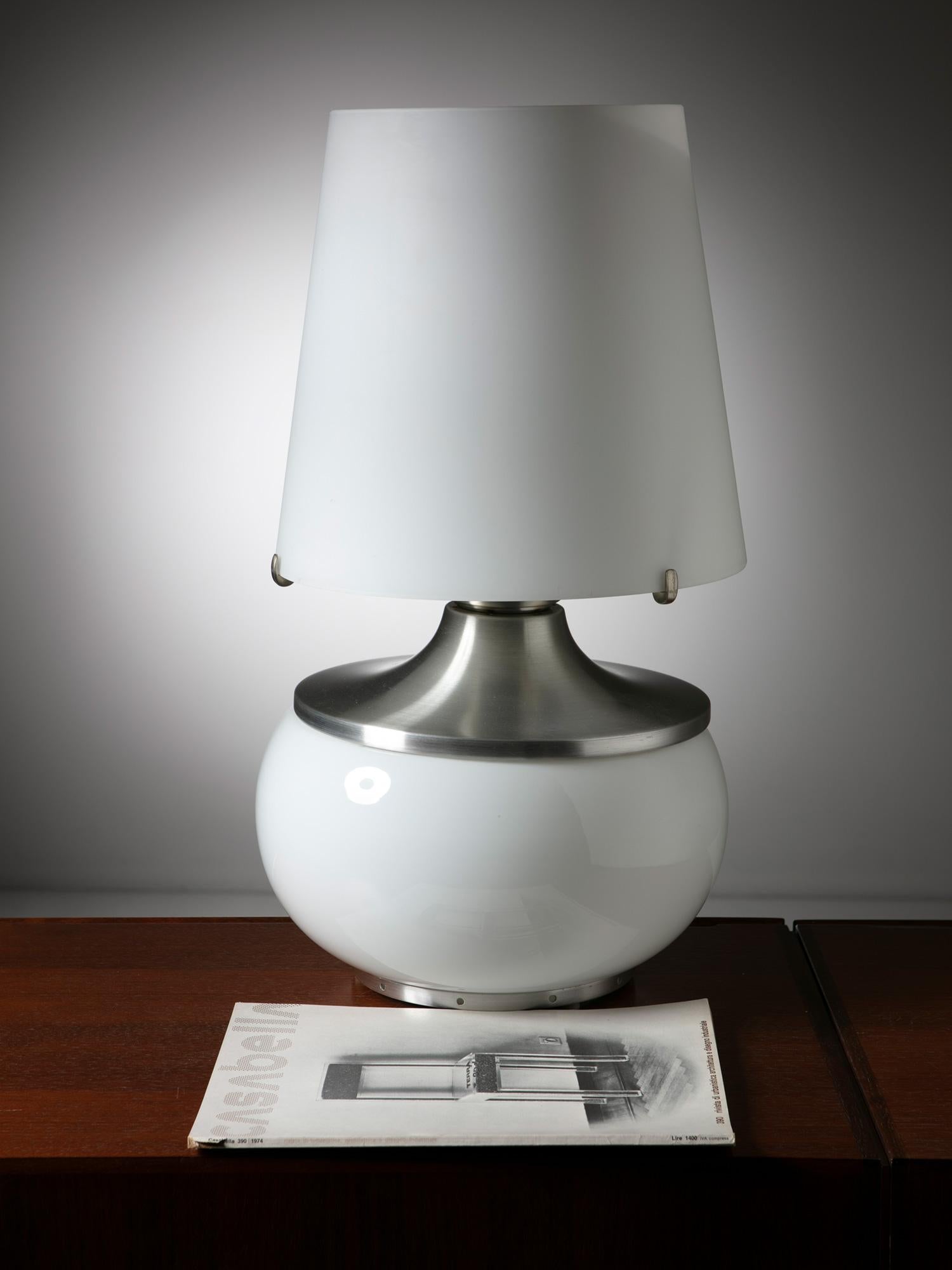 Aluminum Large Table Lamp Model 879 by Pia Guidetti Crippa for Lumi, Italy, 1960s For Sale