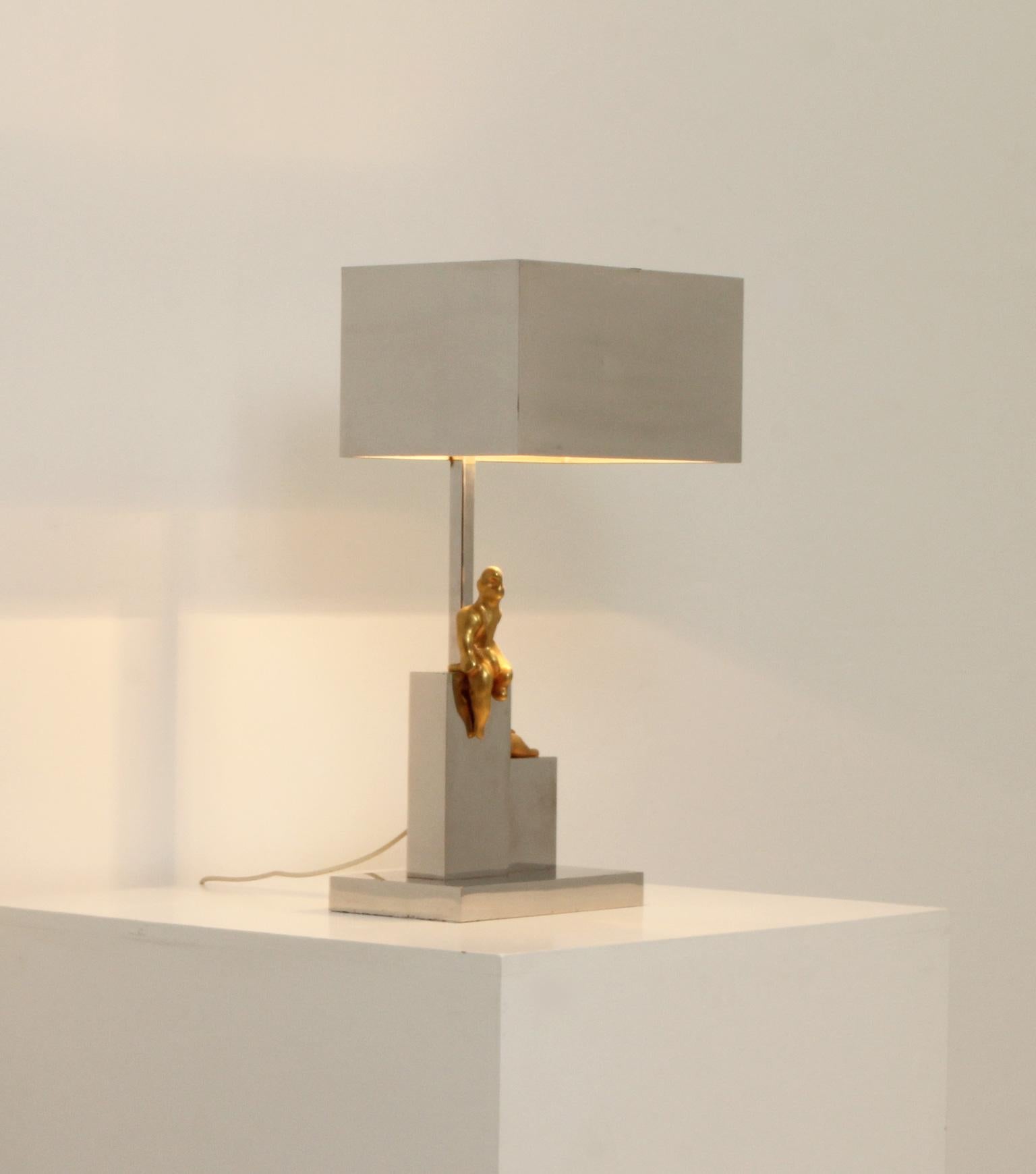 Large Table Lamp by Spanish Sculptor Aurelio Teno, 1970's For Sale 2