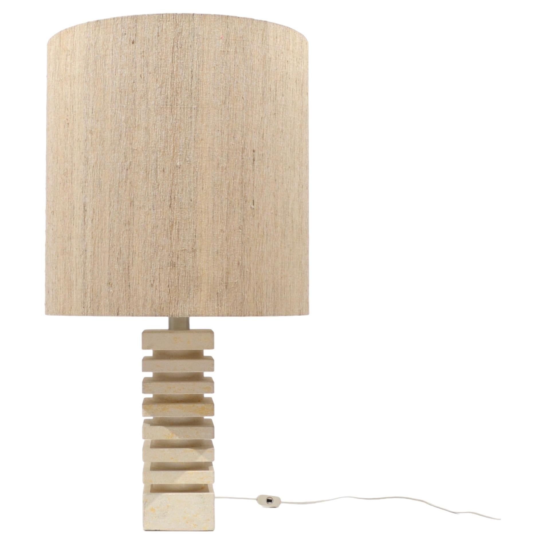 Large limestone table lamp, France, 1970's For Sale