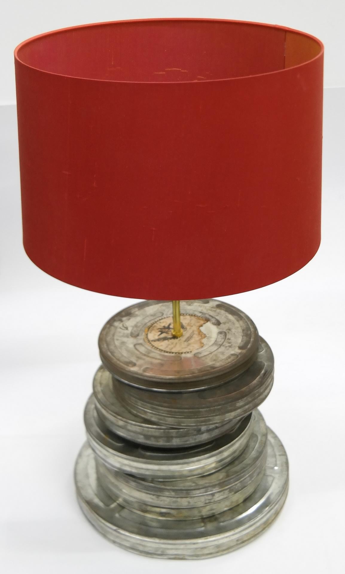 Large Table Lamp from Movie Film Cans For Sale 2