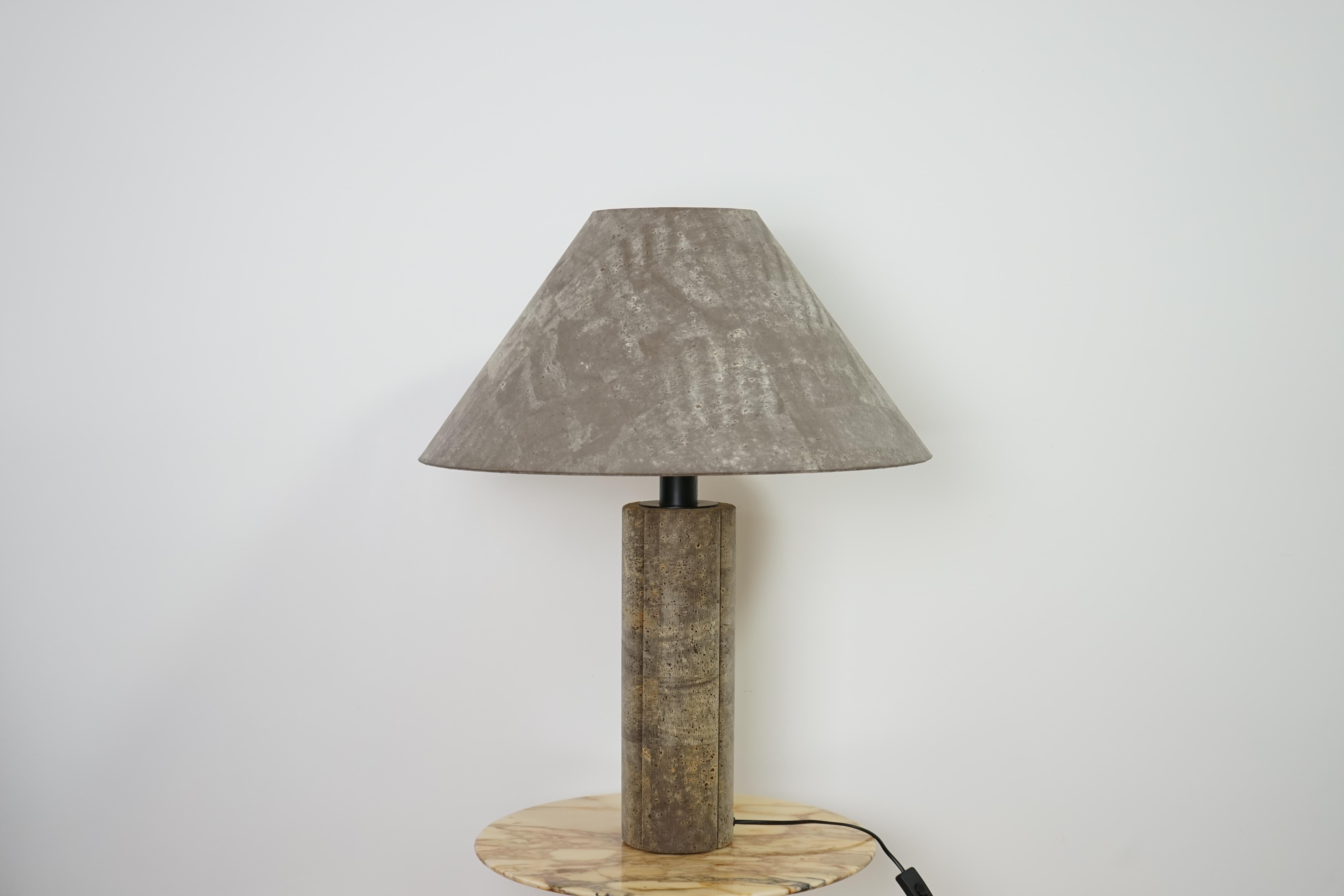 Large Table Lamp in Cork by Ingo Maurer for Design M in Germany from the 1970s.