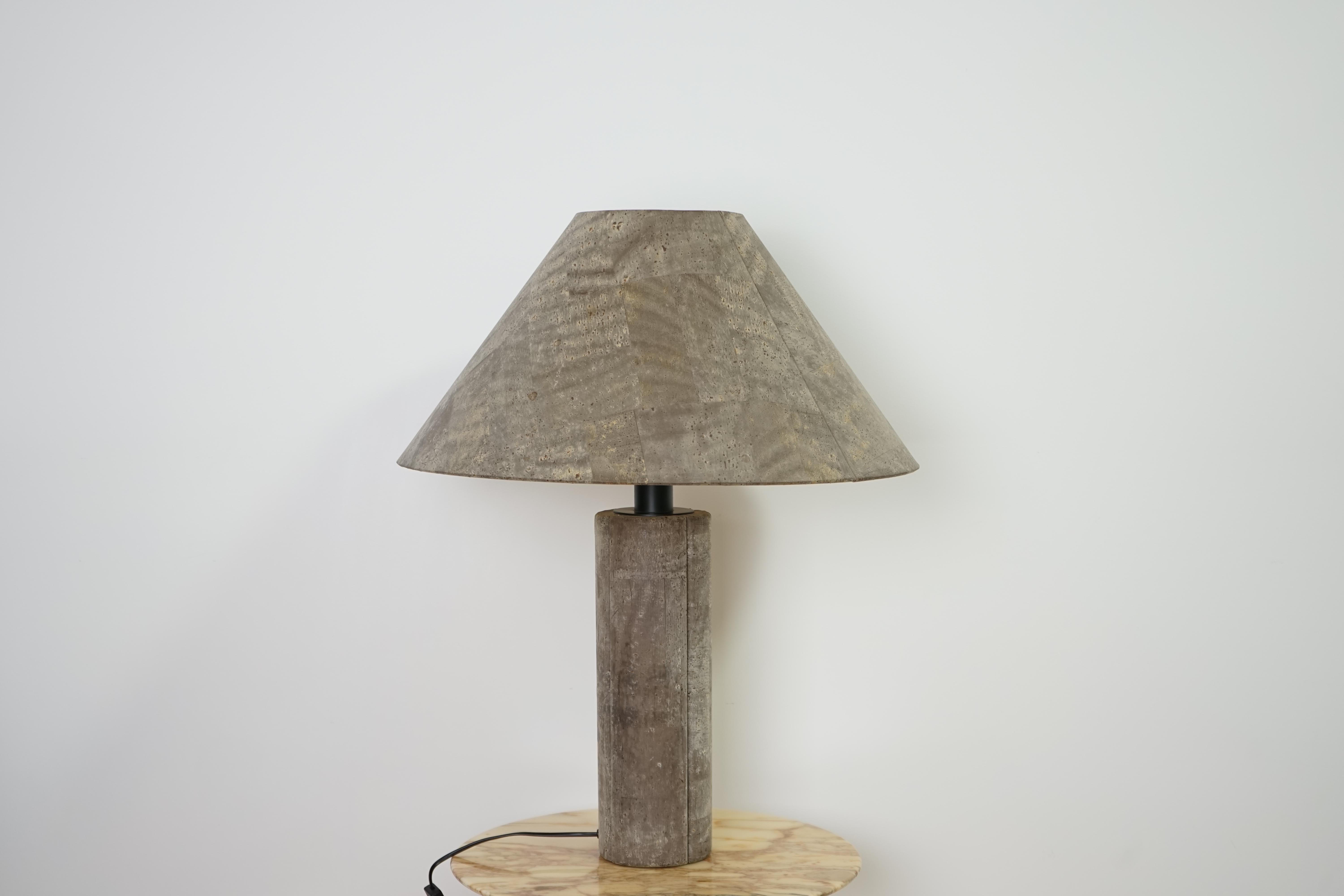 German Large Table Lamp in Cork by Ingo Maurer for Design M, 1970s