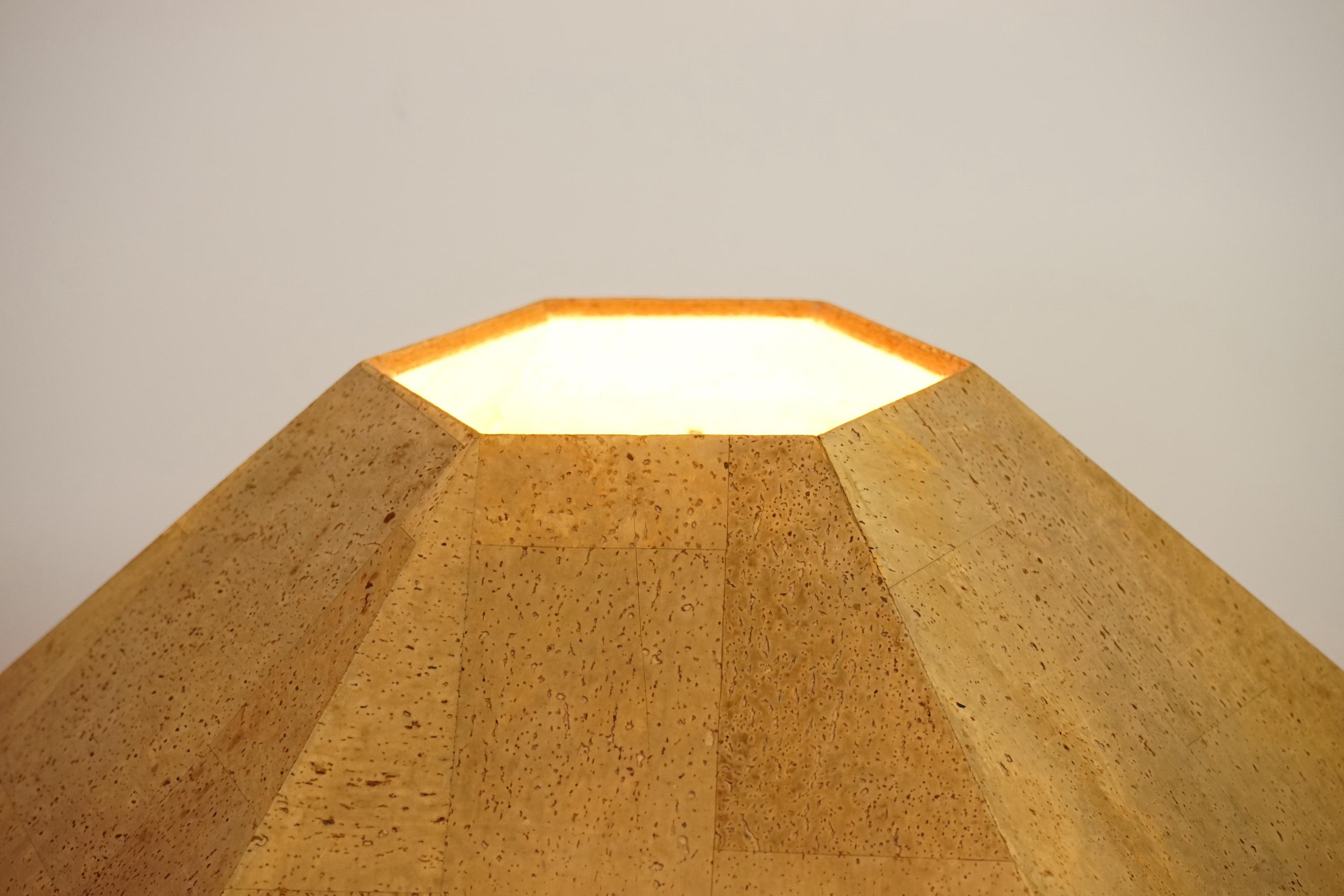 Large Table Lamp in Cork by Willhelm Zanoth and Ingo Maurer for Design M, 1970s In Good Condition In Kelkheim (Taunus), HE