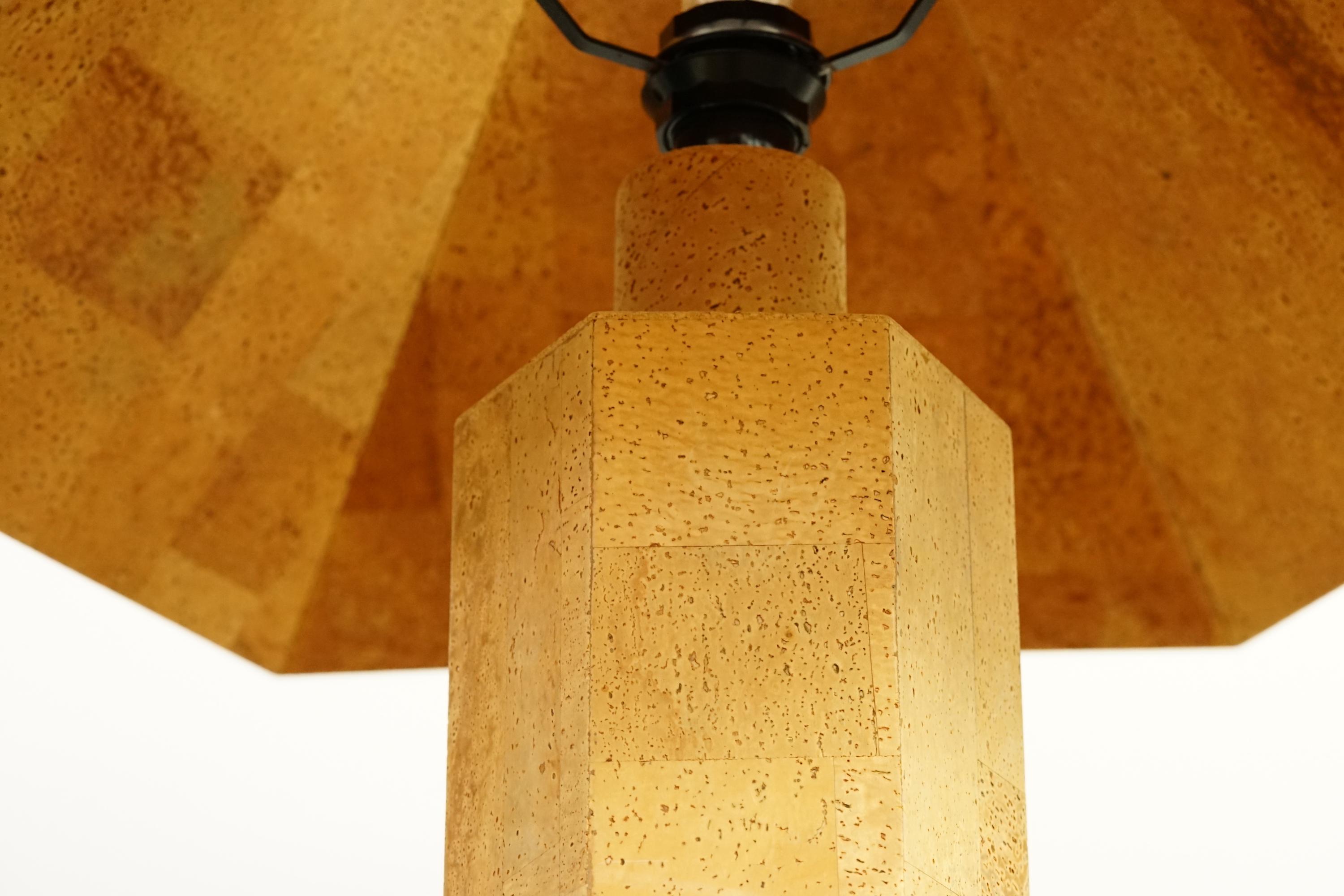 Late 20th Century Large Table Lamp in Cork by Willhelm Zanoth and Ingo Maurer for Design M, 1970s