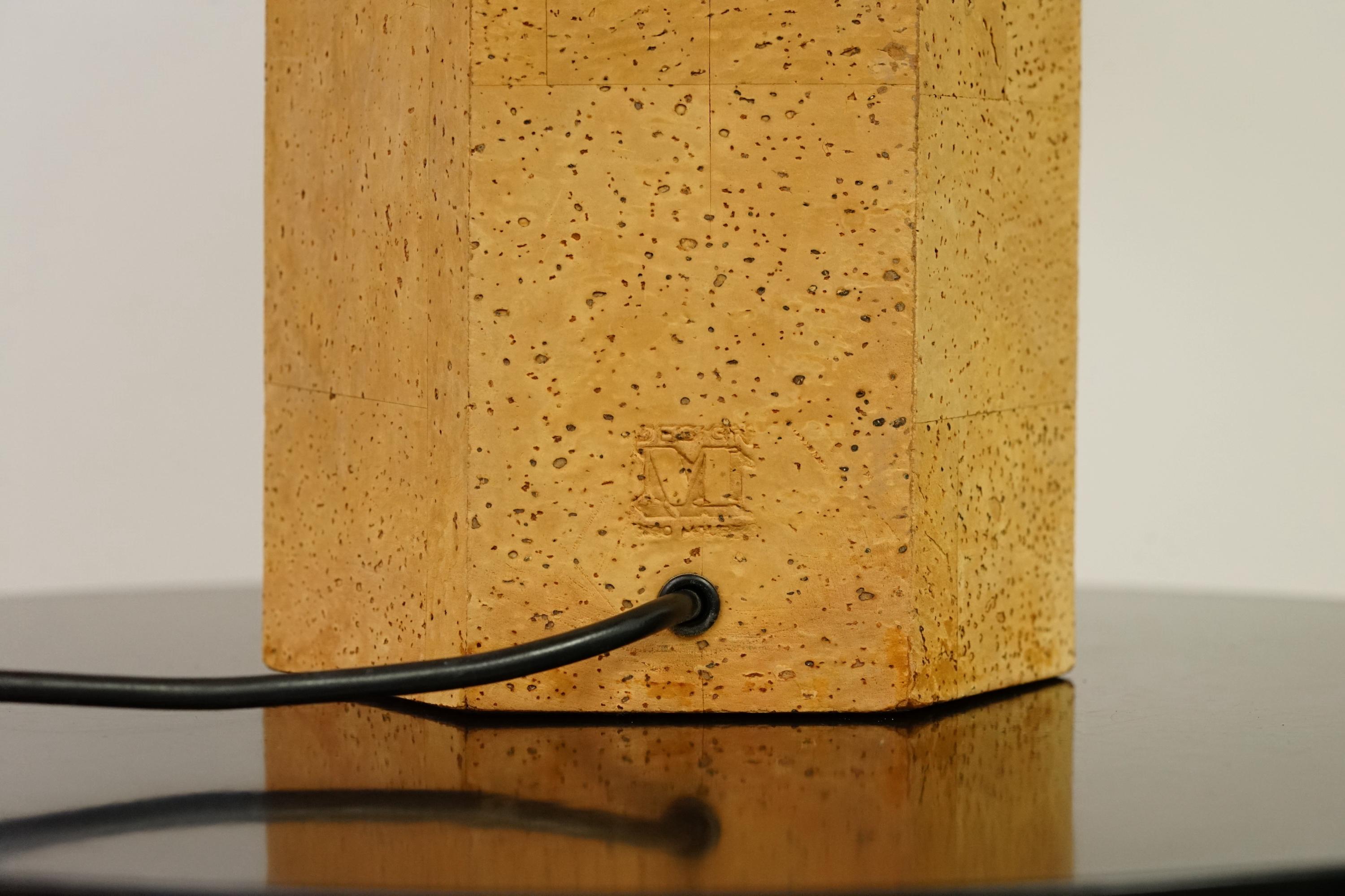 Large Table Lamp in Cork by Willhelm Zanoth and Ingo Maurer for Design M, 1970s 2