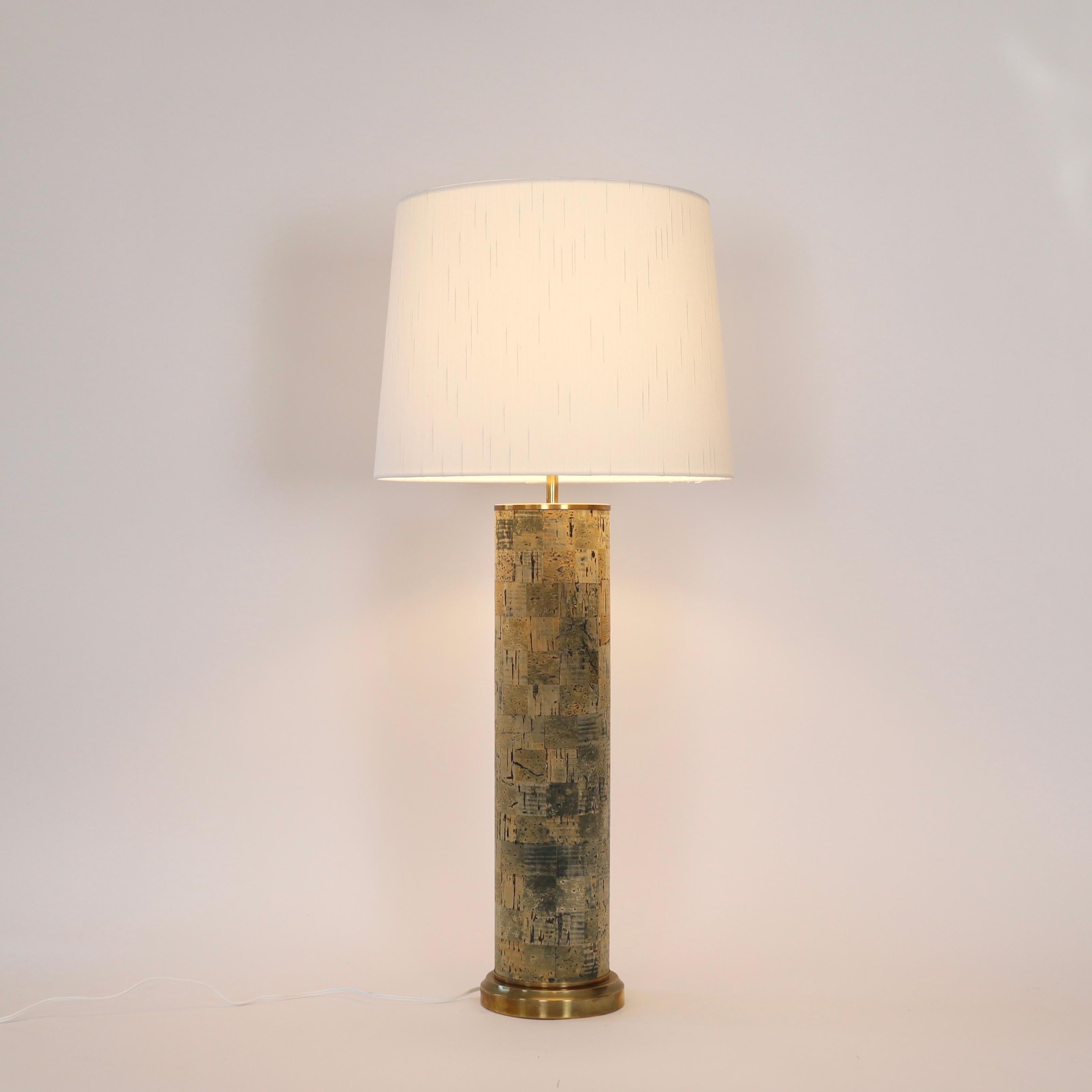 Laiton Lampe sur pied en liège, designée par Svend Aage Holm Sorensen, 1960, Danemark en vente