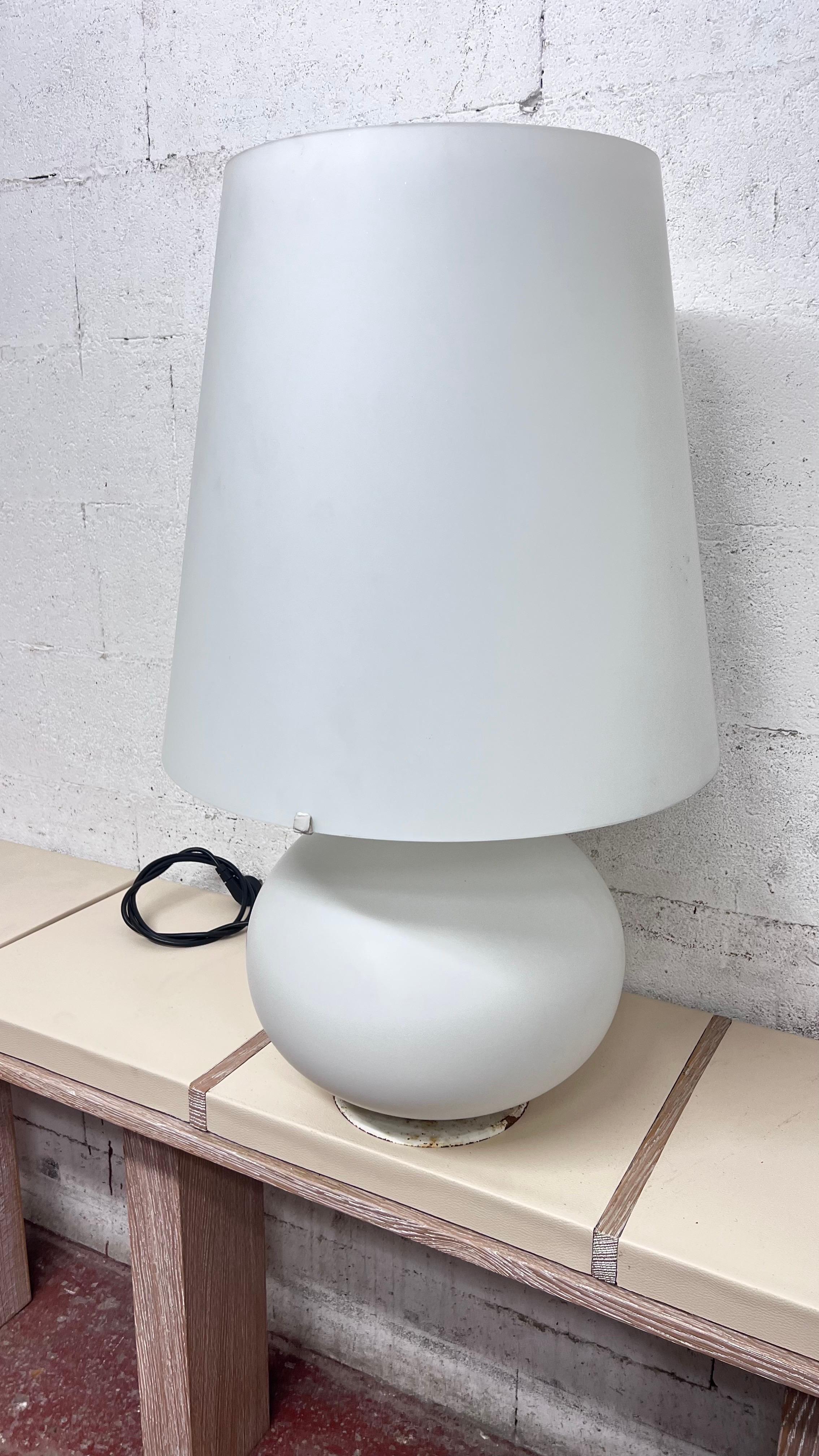 table lamp in metal and glass edited by Fontana Arte,1954