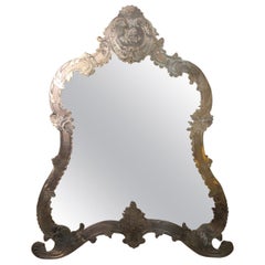 Large Table Mirror in Sterling Silver 19th Century