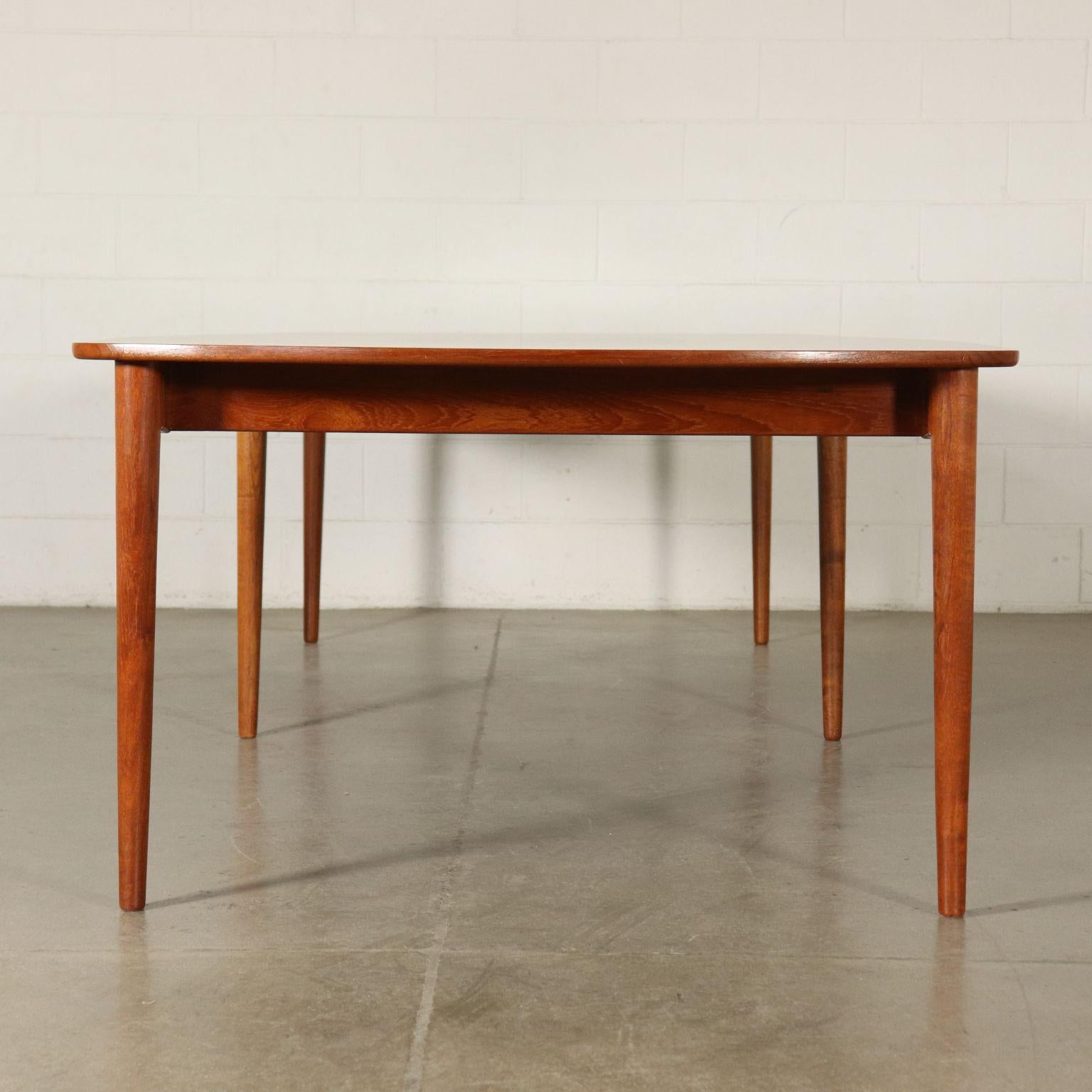 Large Table Teak Veneer Vintage Manufactured Italy, 1960s 2