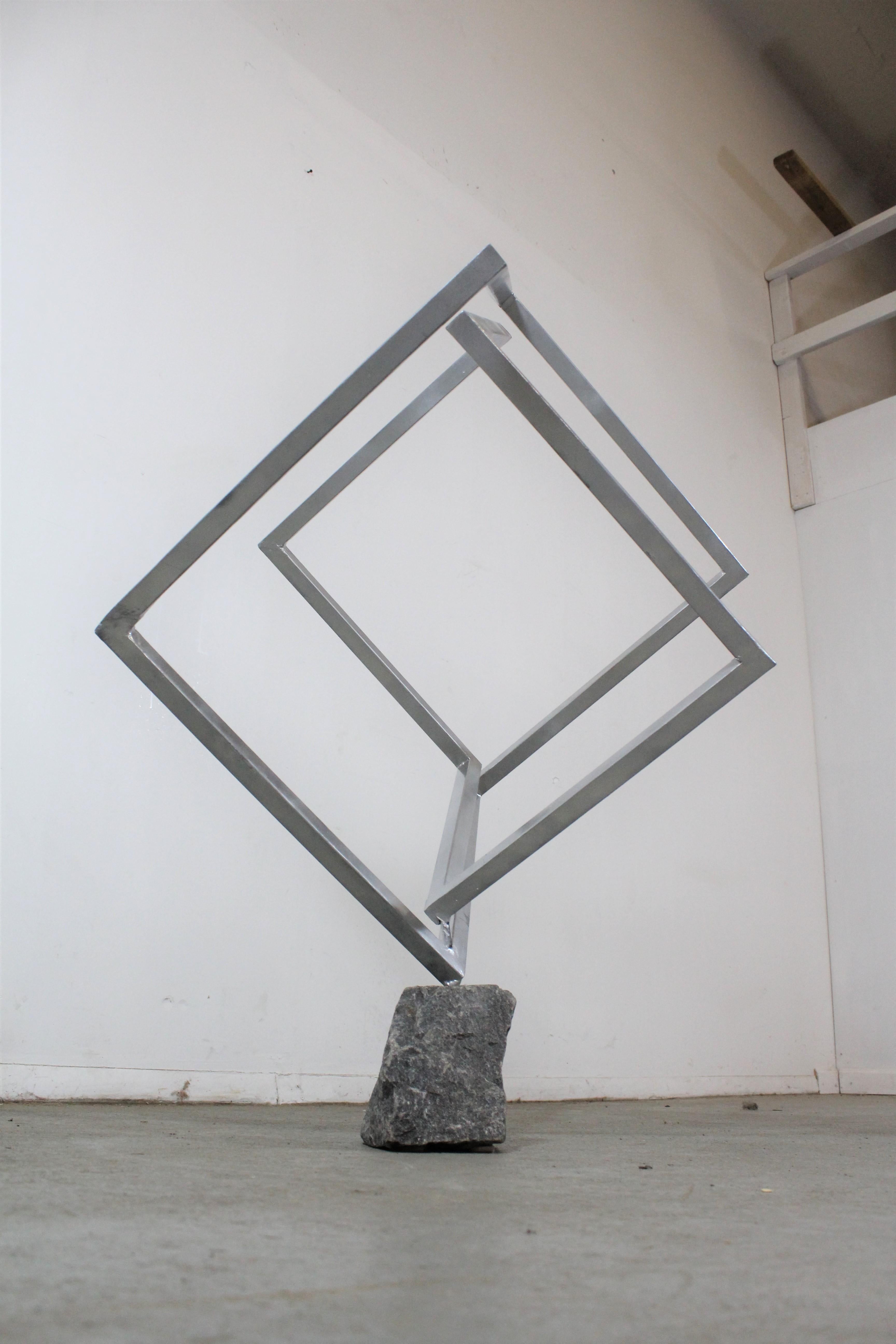Mid-Century Modern Style 3D Cube Sculpture  In Fair Condition For Sale In Wilmington, DE