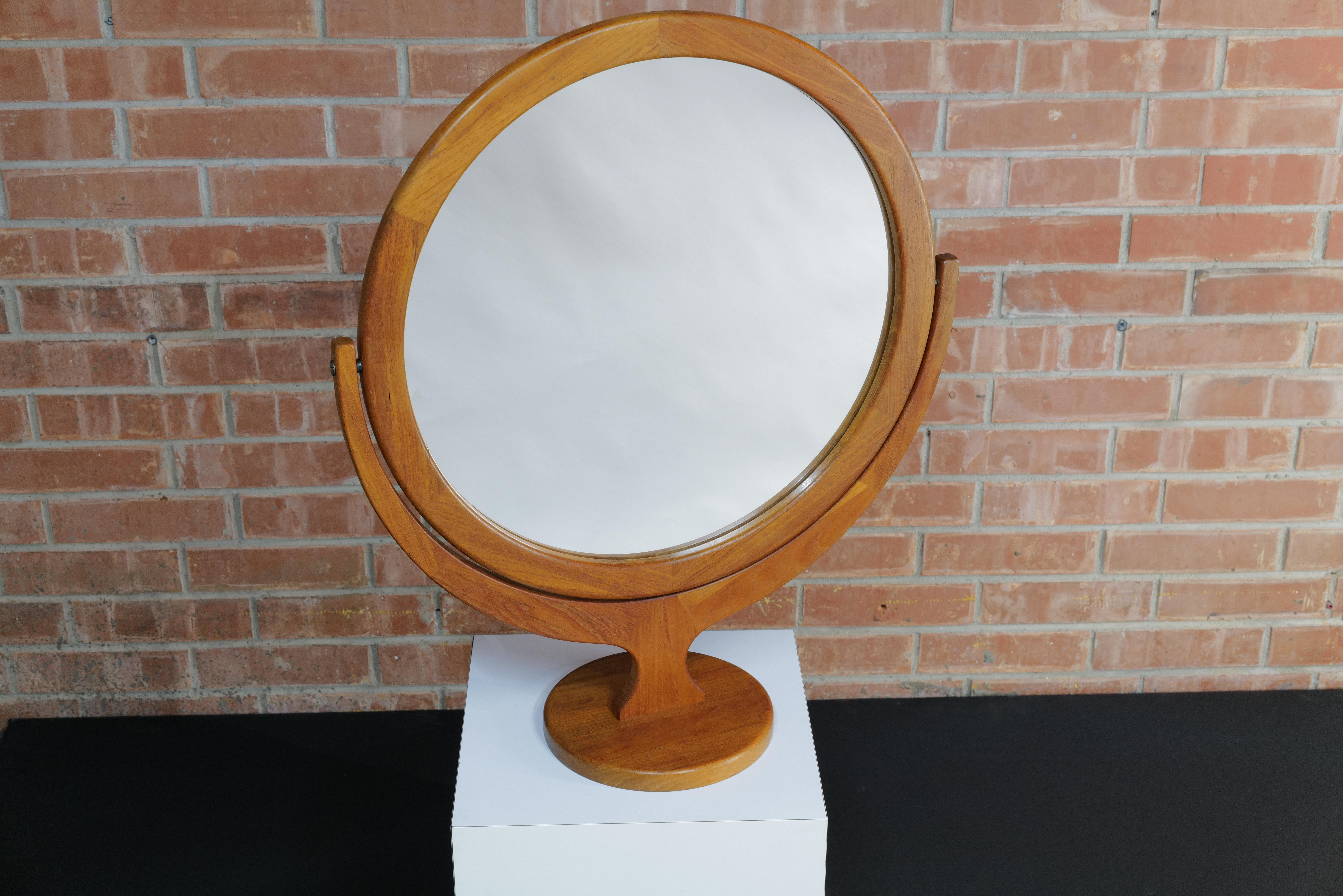 Mid-Century Modern Large Table Top Mirror by Petersen and Hansen For Sale