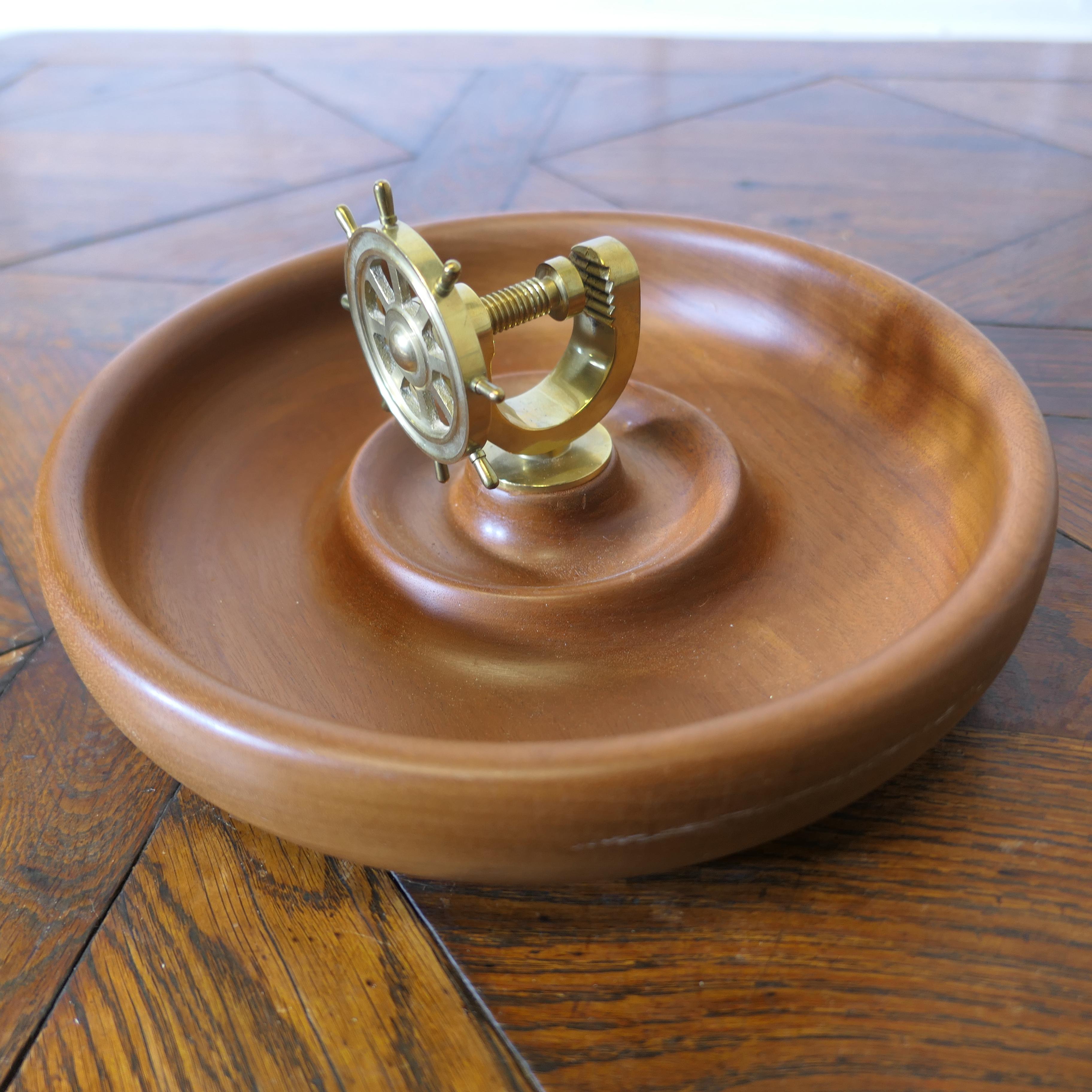 Mid-20th Century Large Table Top Treen Nut Cracker Dish, 1950s Nautical Theme For Sale
