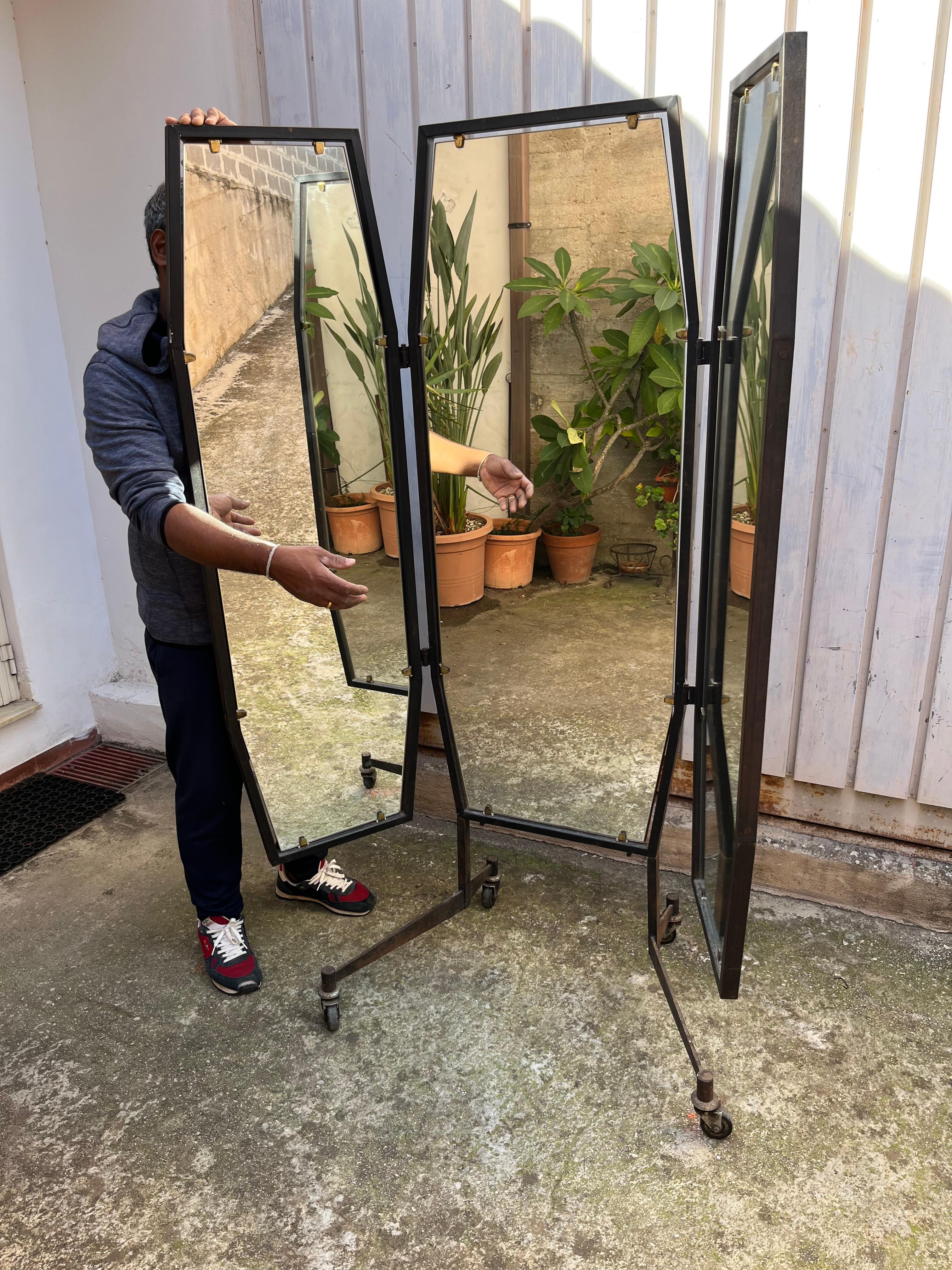 Italian Large Tailor's Mirror, Made in Italy, 1960s For Sale