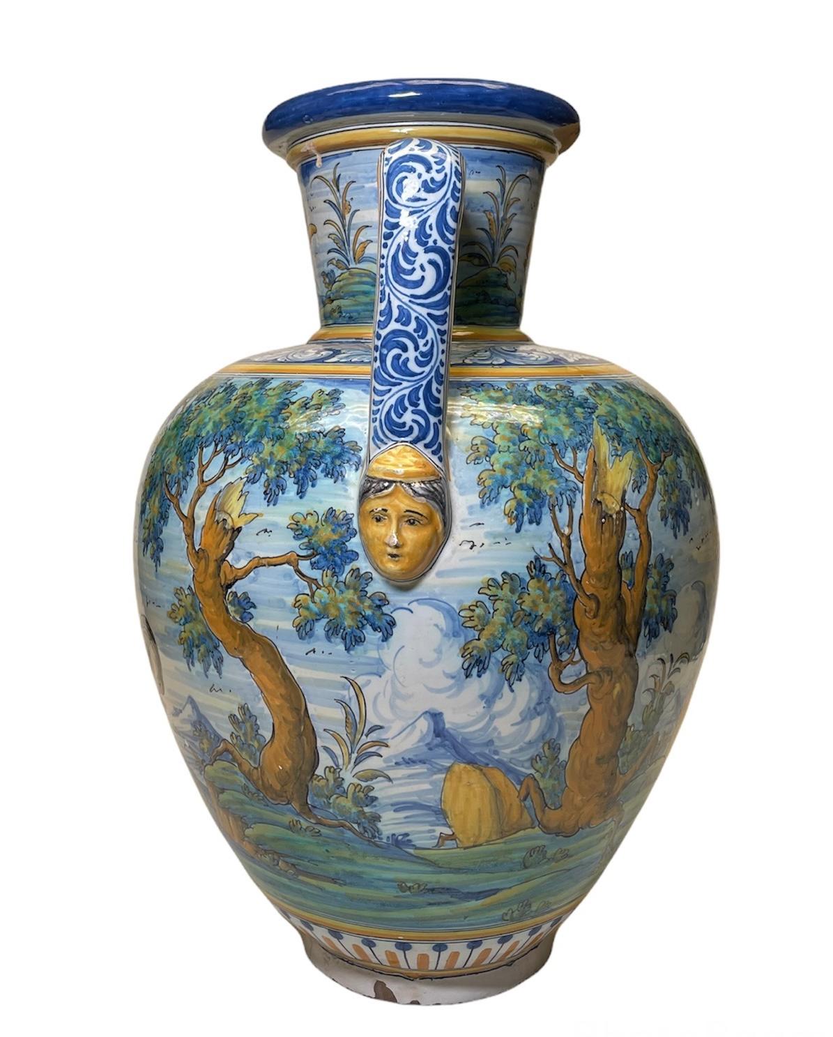 Large Talavera Hand Painted Majolica Amphora/Urn Vase 2