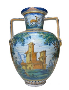 Large Talavera Hand Painted Majolica Amphora/Urn Vase