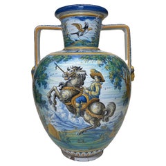Large Talavera Hand Painted Majolica Amphora/Urn Vase