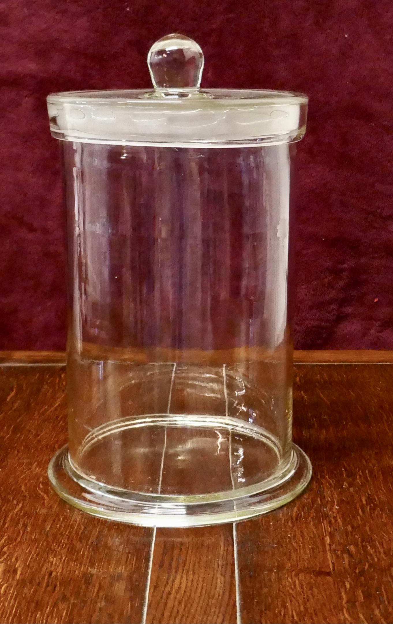Blown Glass Large Tall Storage Jar, Shop Display For Sale