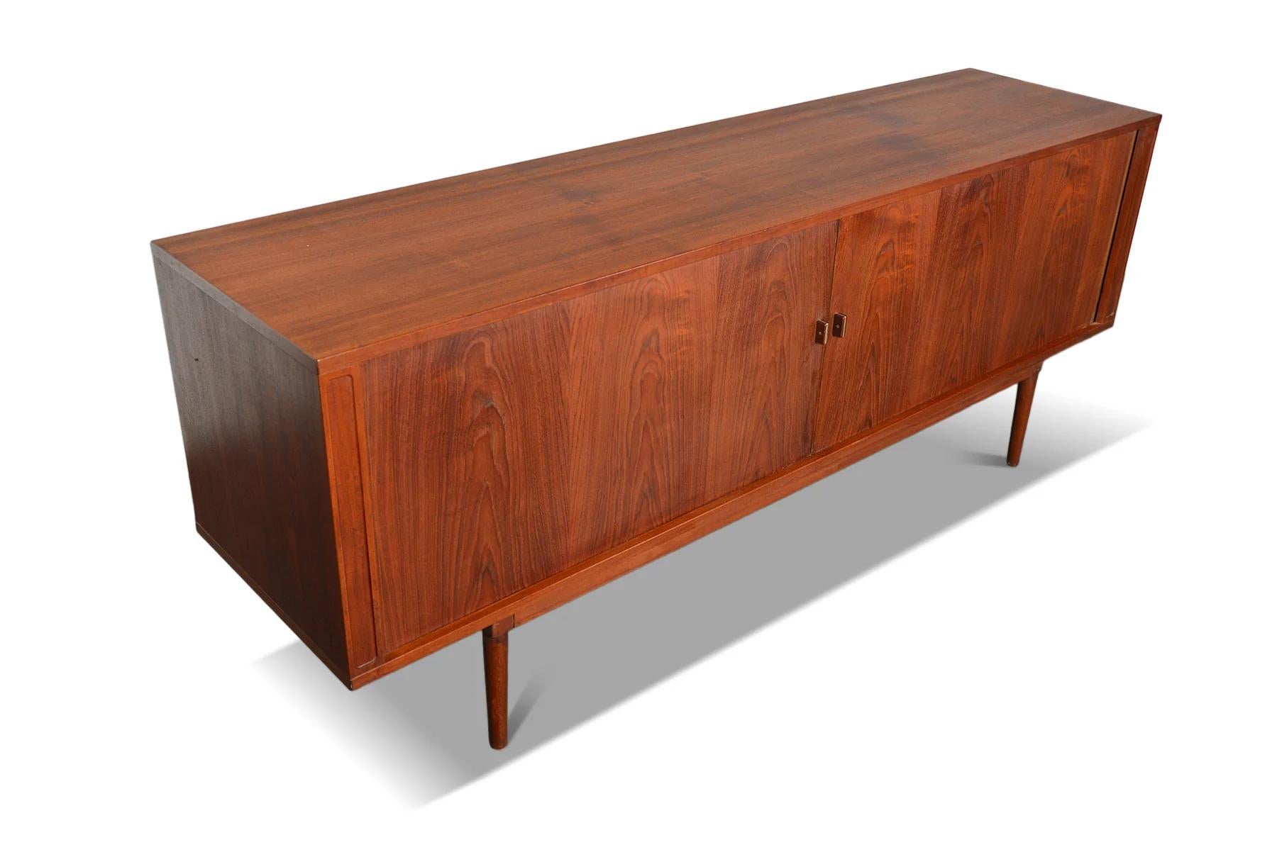 Large Tambour Credenza / Room Divider in Teak by Peter Løvig Nielsen In Excellent Condition For Sale In Berkeley, CA