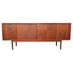 Large Tambour Credenza / Room Divider in Teak by Peter Løvig Nielsen
