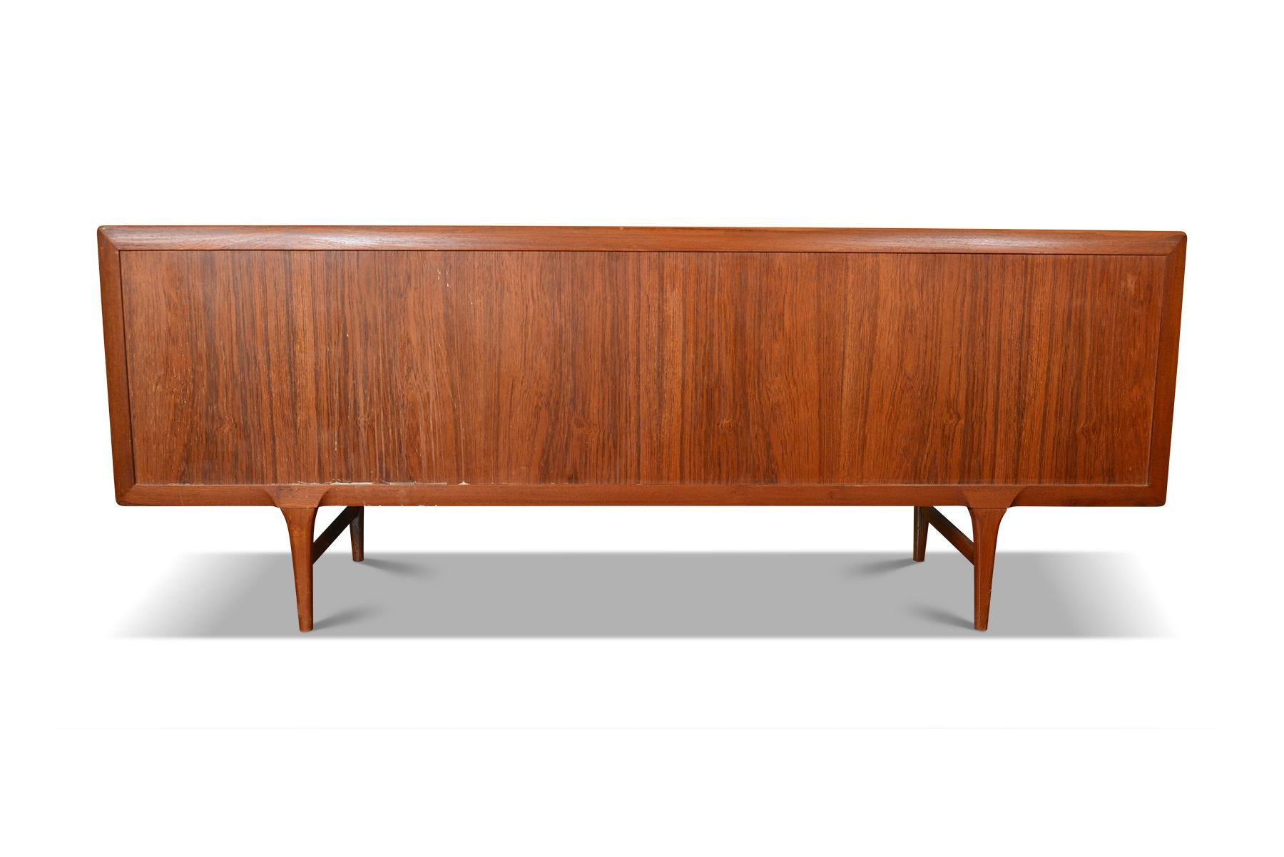 Large Tambour Teak Credenza by Ib Kofod Larsen for Faarup For Sale 3