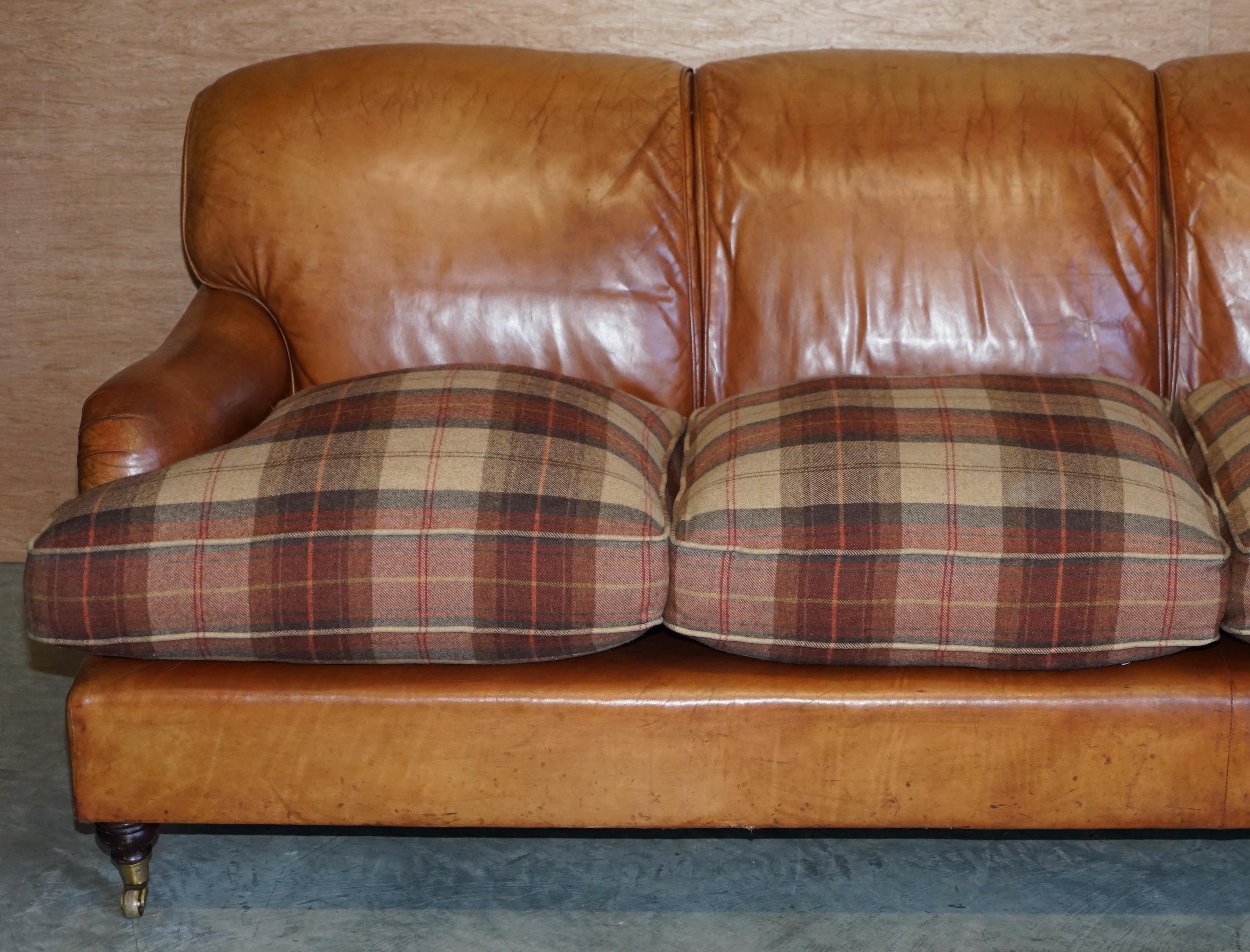 leather and tartan sofas