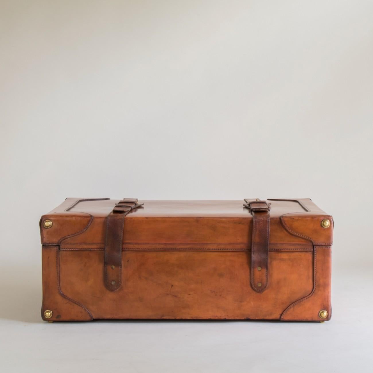 large leather suitcase