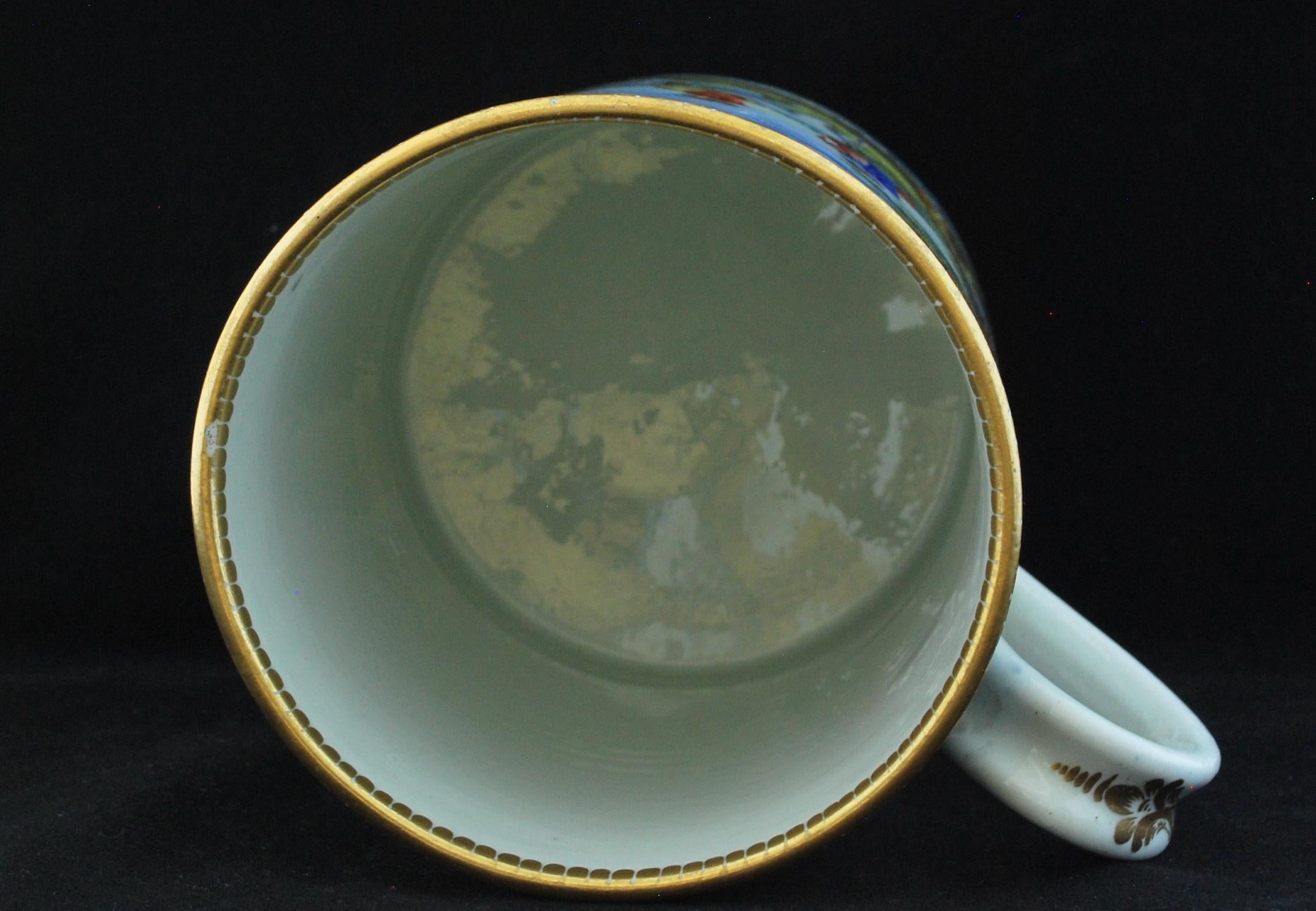 Großer Tankard, Worcester, um 1770, später dekoriert im Angebot 2