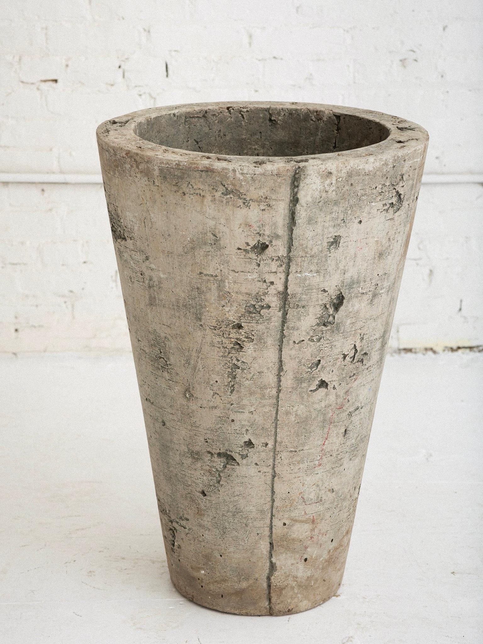American Large Tapered Concrete Cast Stone Planter For Sale