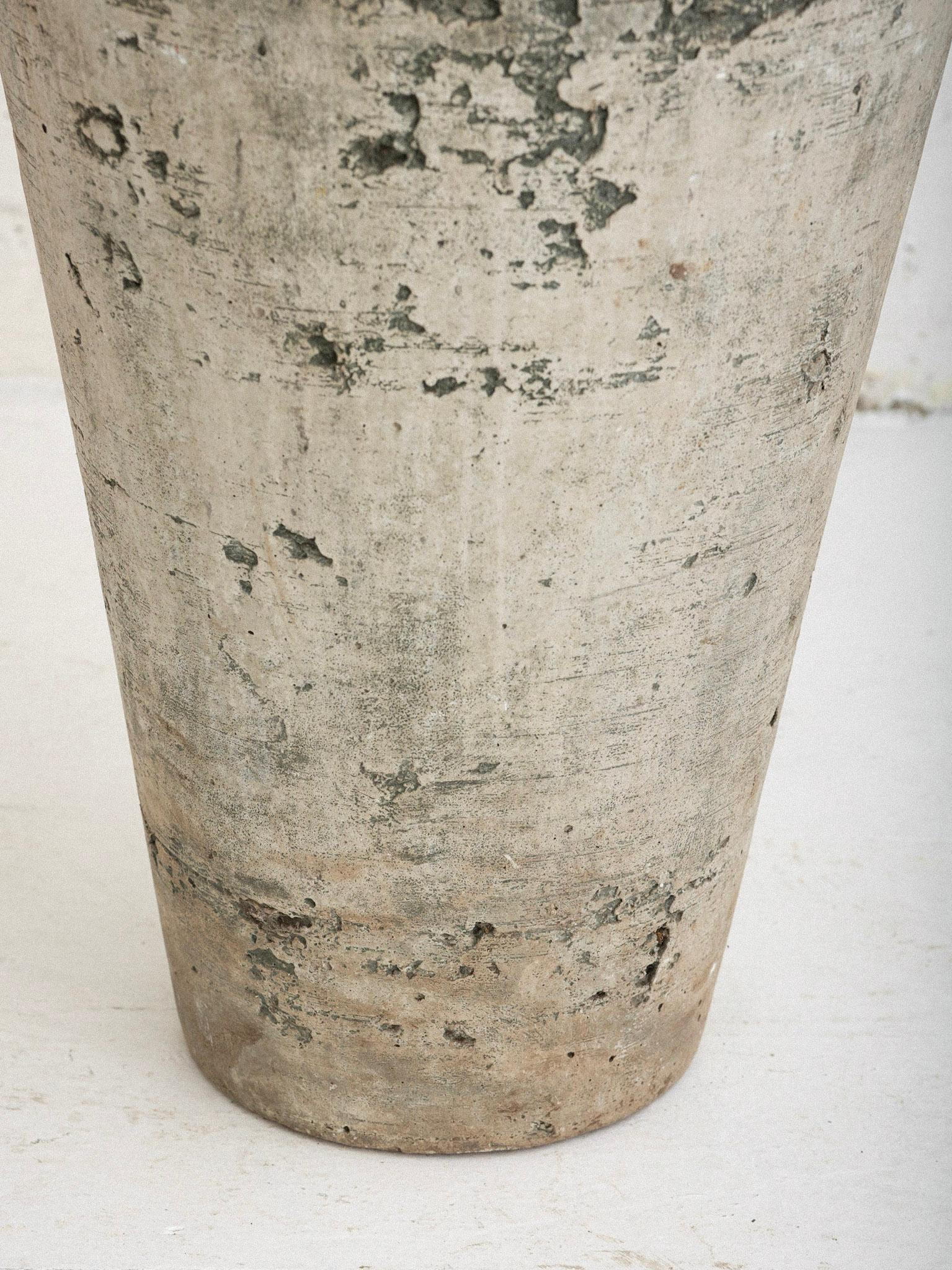 Large Tapered Concrete Cast Stone Planter For Sale 1