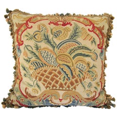 Aubusson Style Large Tapestry Large Decorative Pillow