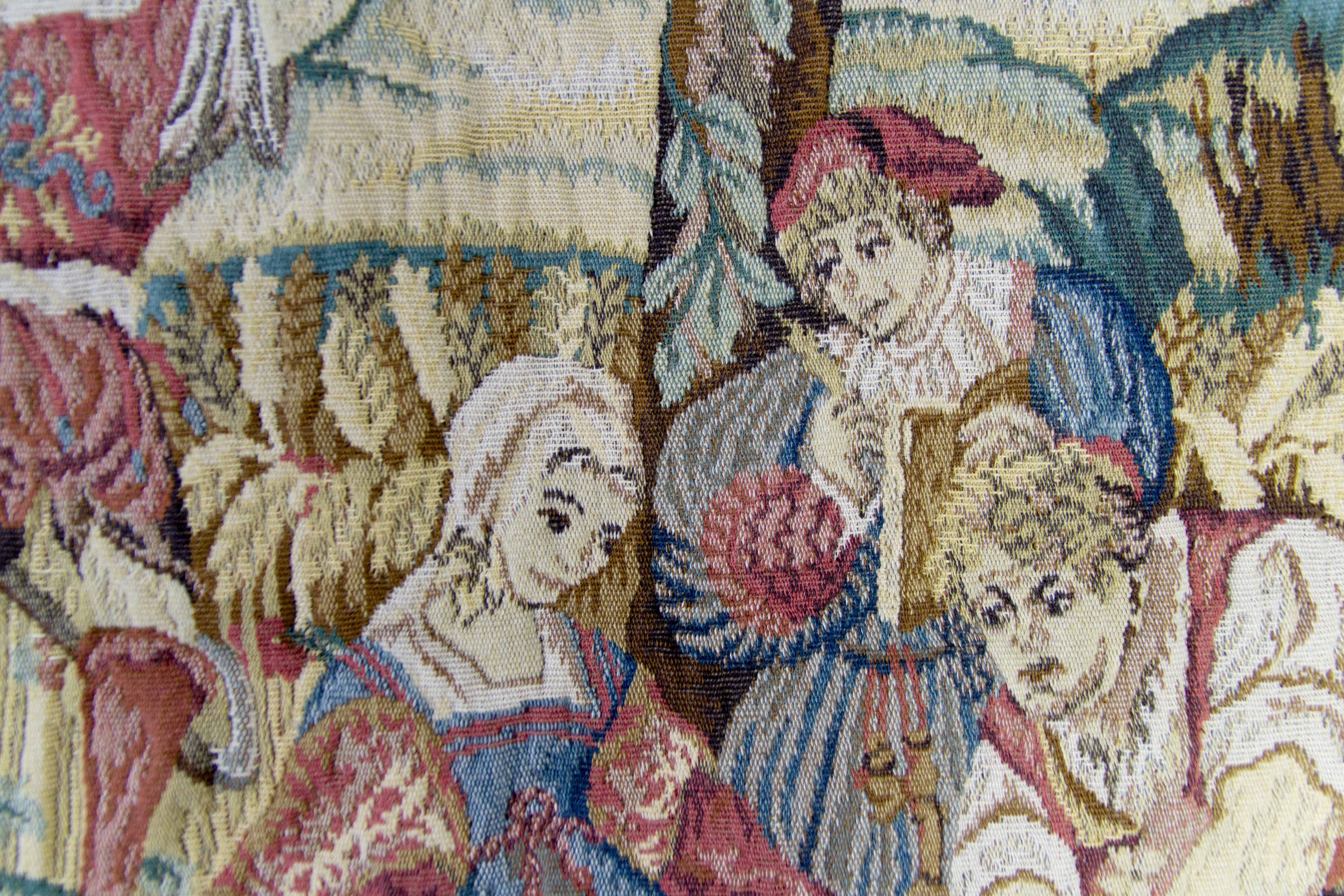 Large Tapestry Featuring a Medieval Harvest Scene In Good Condition In Barntrup, DE