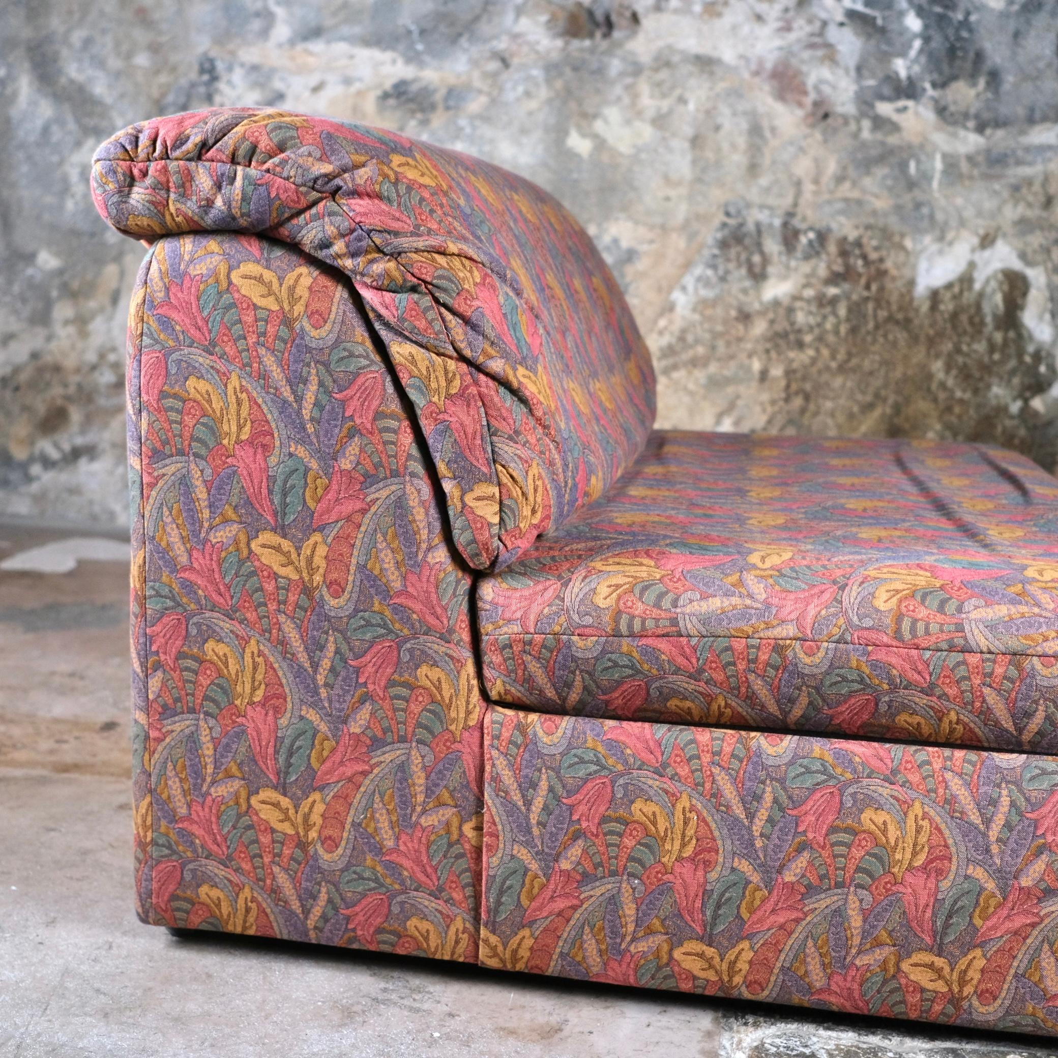 Large tapestry style armchair or small sofa by Beka, France, 1970s 3