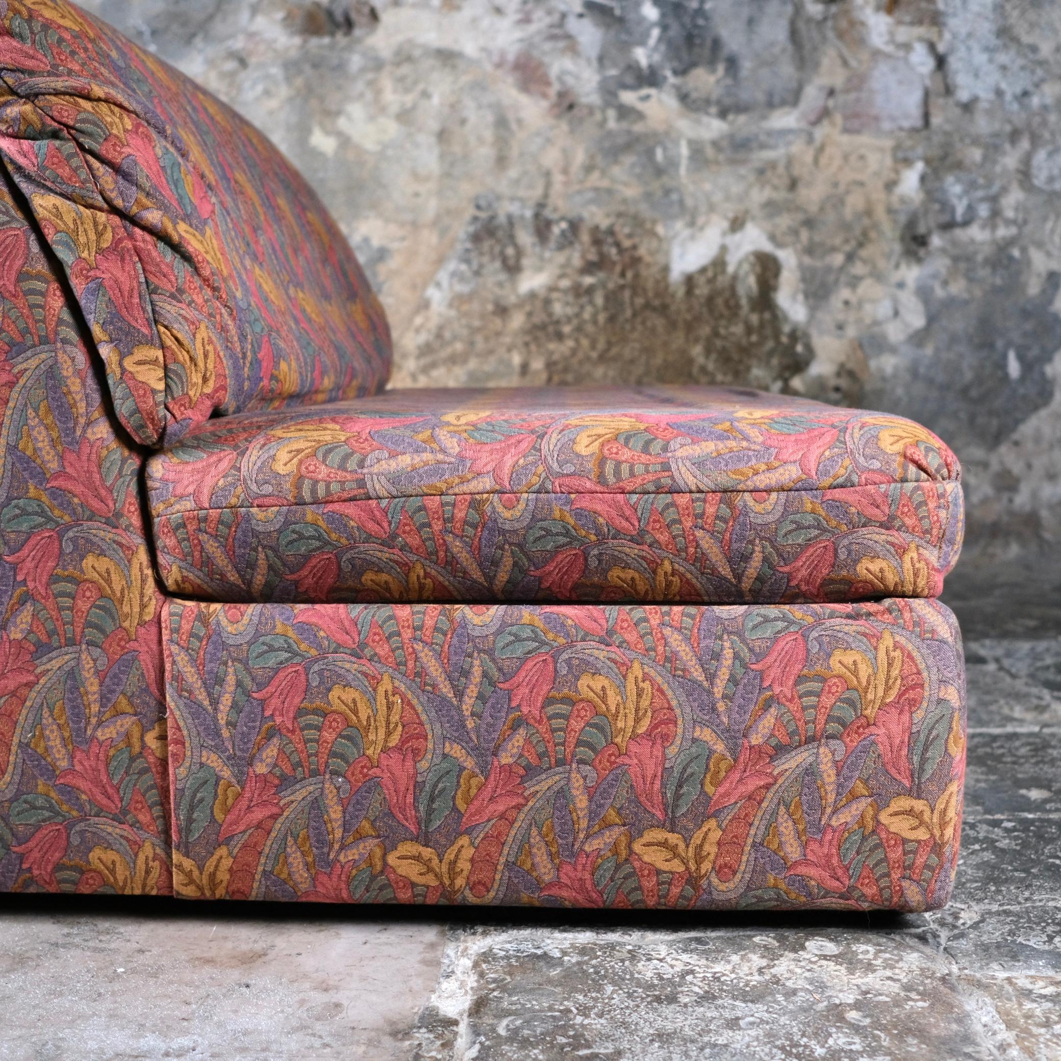 Large tapestry style armchair or small sofa by Beka, France, 1970s 4