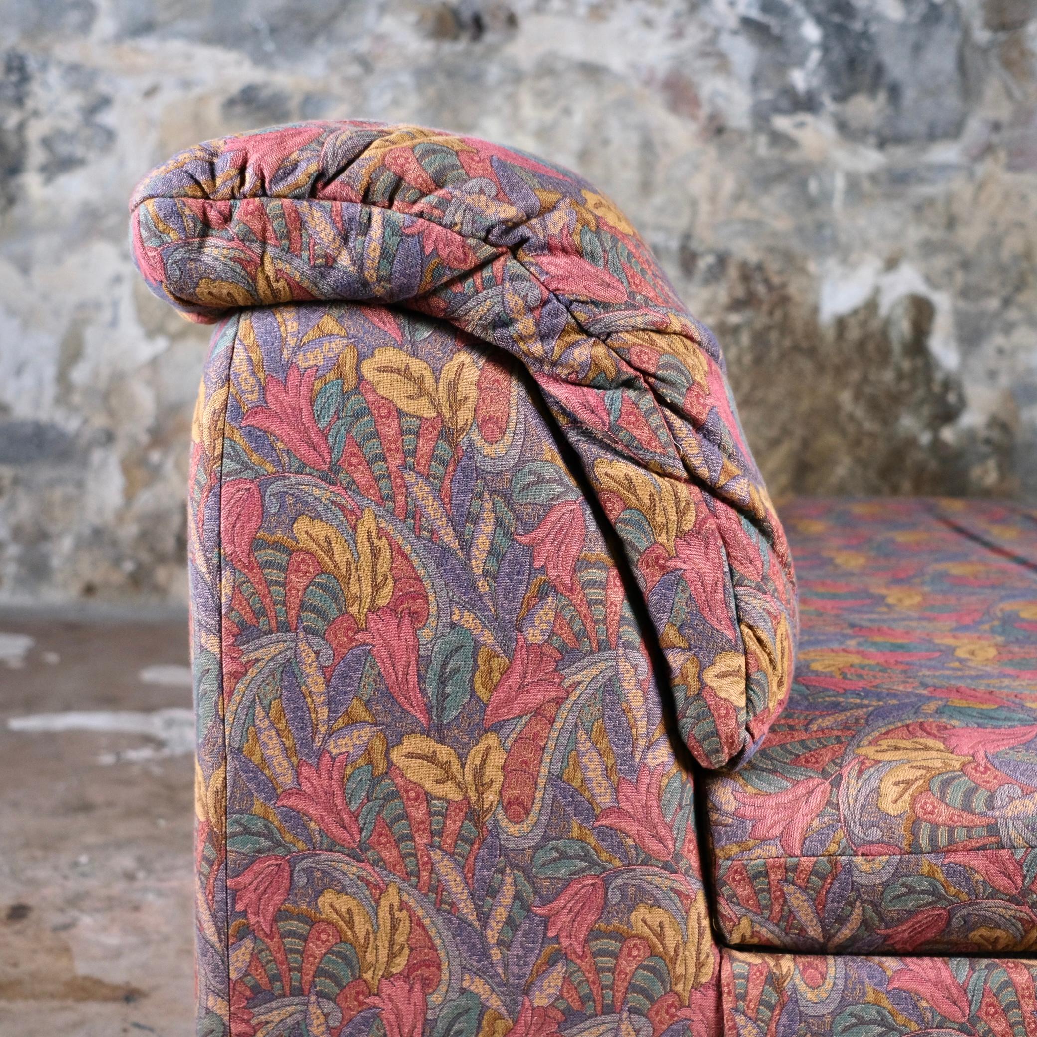 Large tapestry style armchair or small sofa by Beka, France, 1970s 5