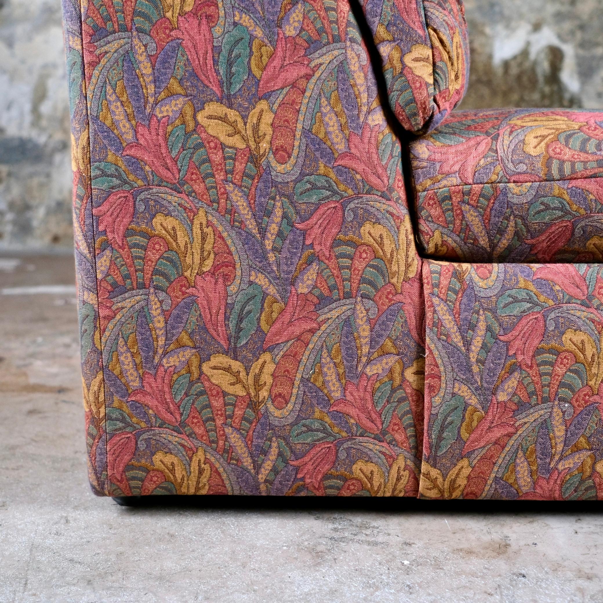 Large tapestry style armchair or small sofa by Beka, France, 1970s 6