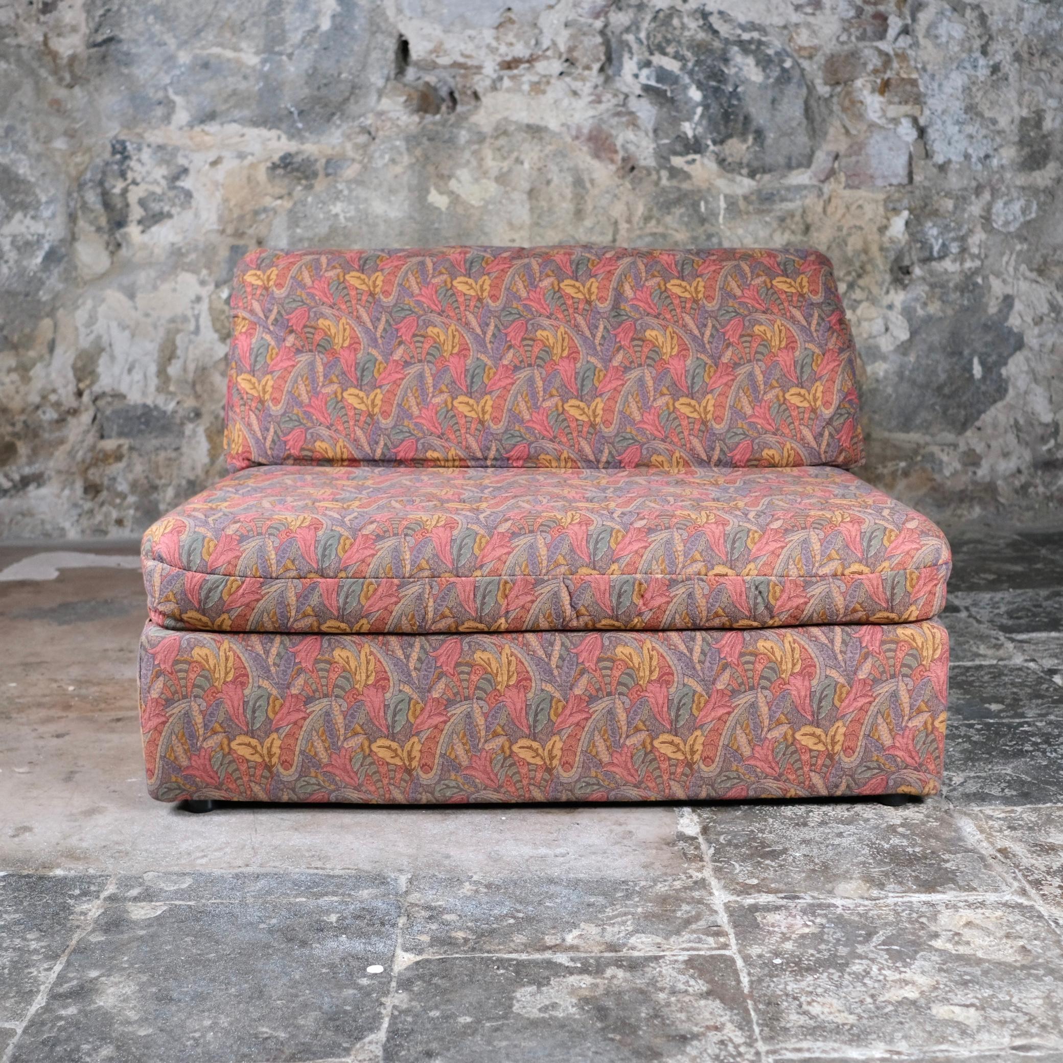 French Large tapestry style armchair or small sofa by Beka, France, 1970s