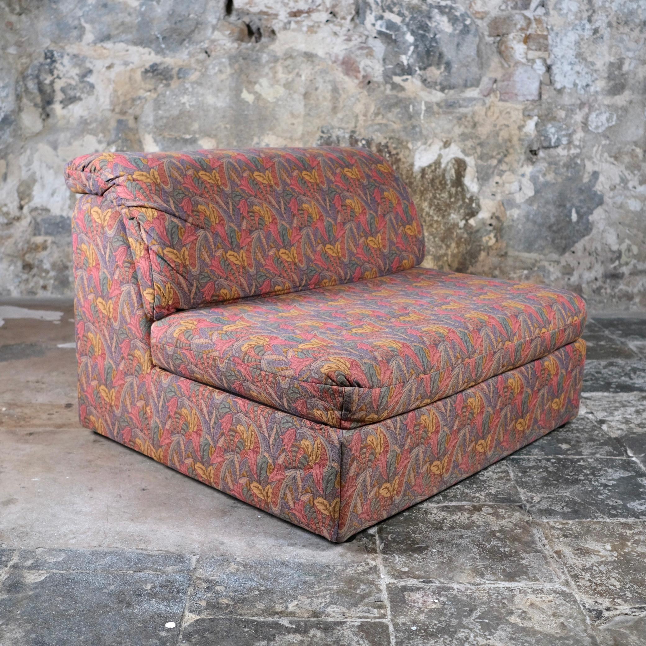 Late 20th Century Large tapestry style armchair or small sofa by Beka, France, 1970s