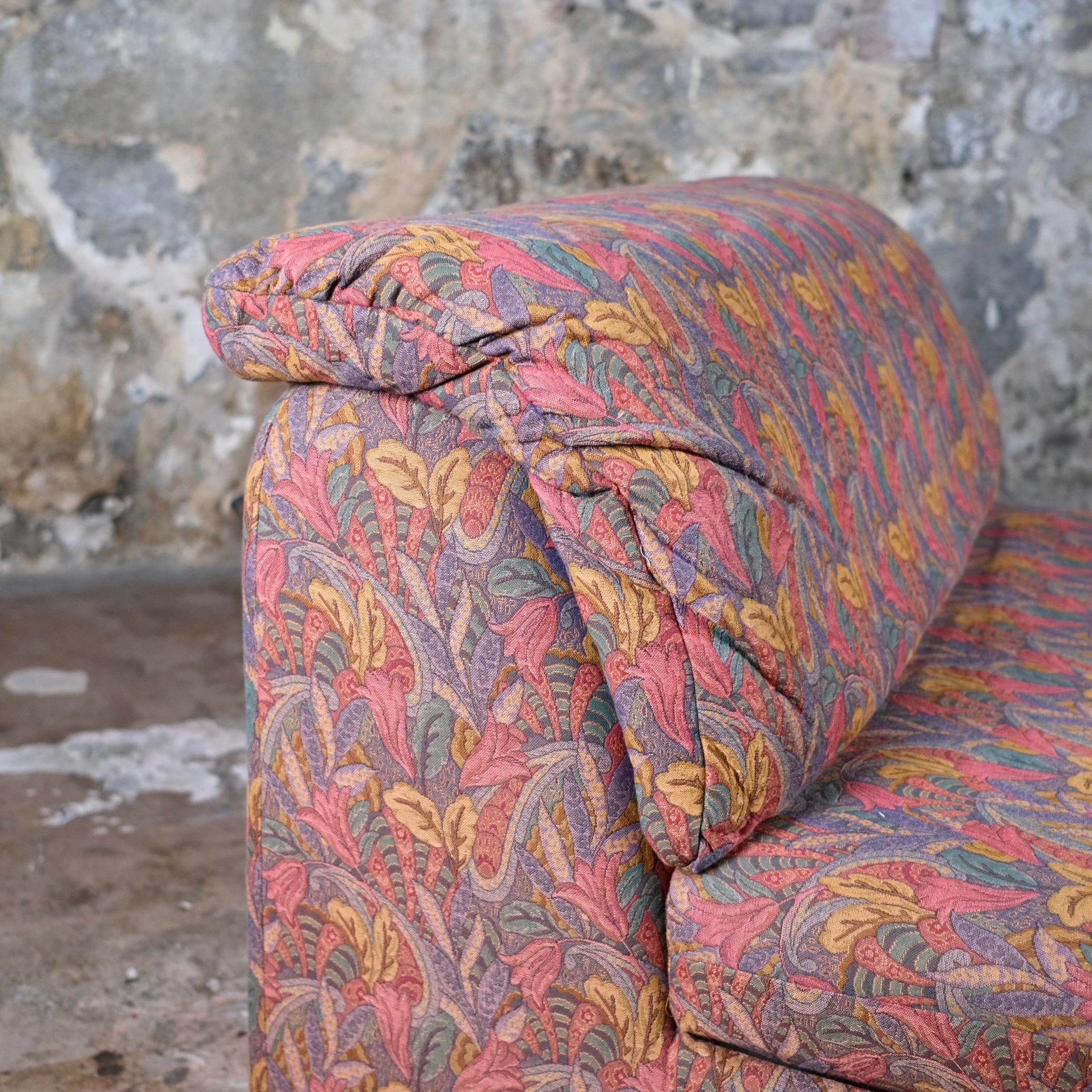 Large tapestry style armchair or small sofa by Beka, France, 1970s 2