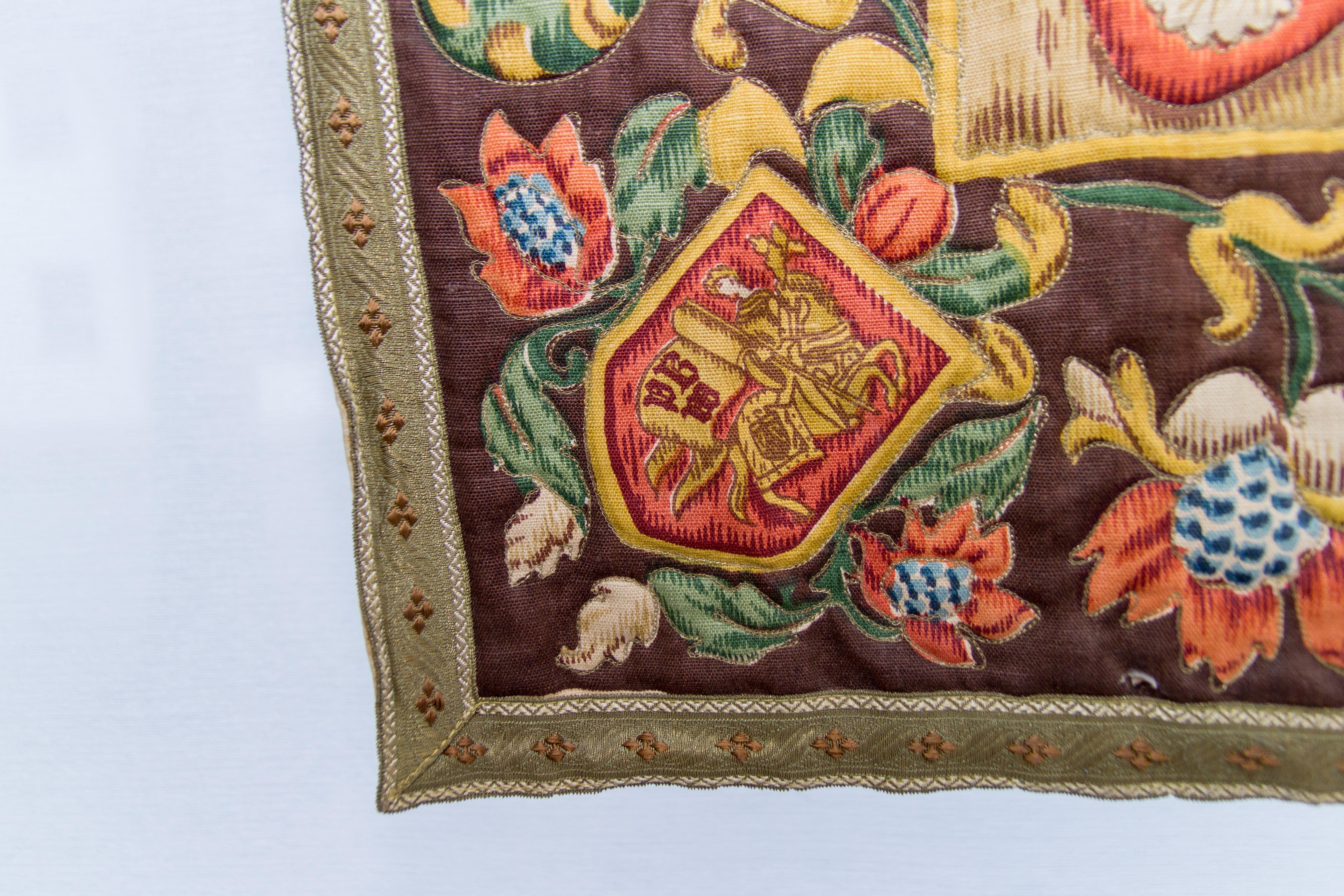 Großer Wandteppich, hängender Wandteppich, mittelalterliche Szene (Mittelalterlich)