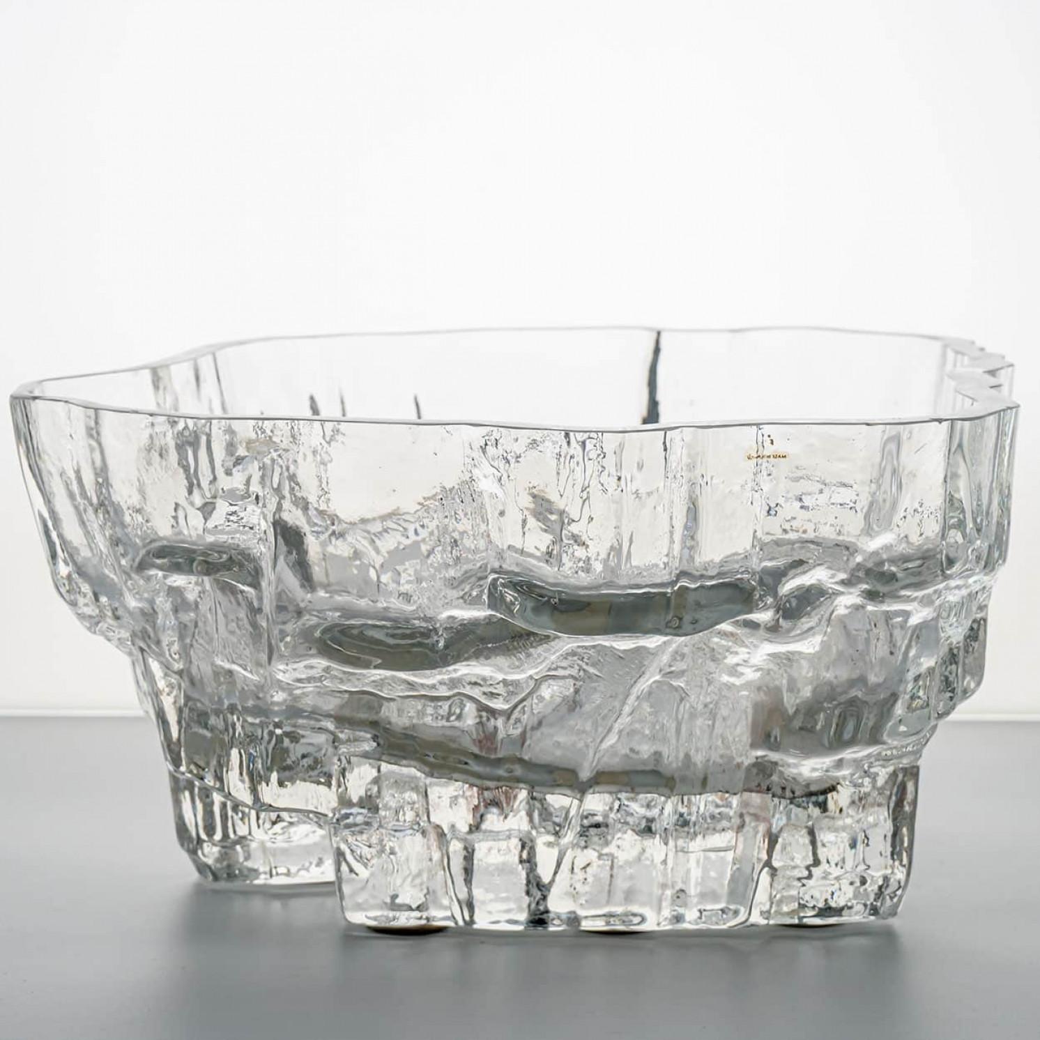 Large Tapio Wirkkala Glass Footed Bowl, Inari, Finland en venta 2