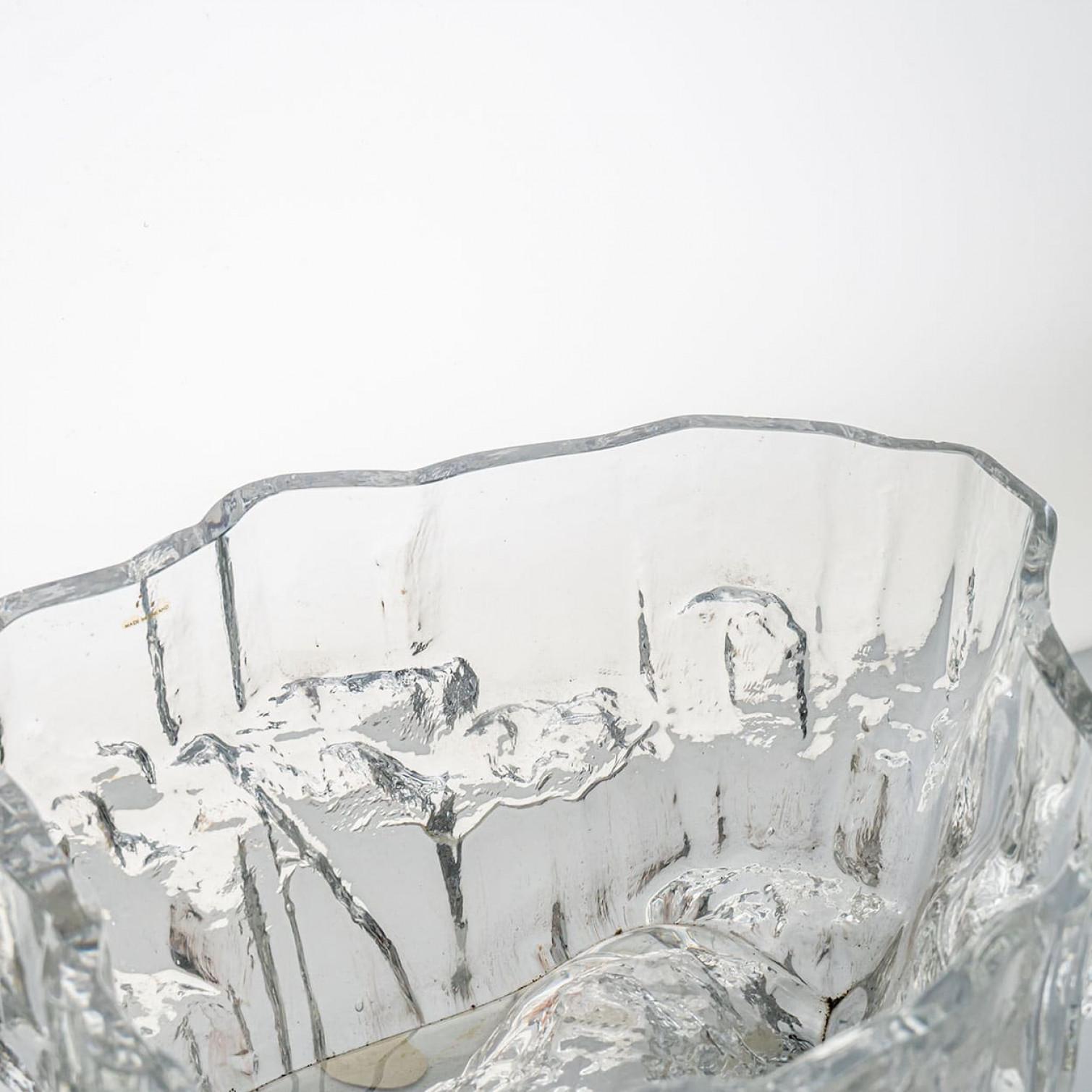 Mid-Century Modern Grand bol à pied en verre Tapio Wirkkala, Inari, Finlande en vente