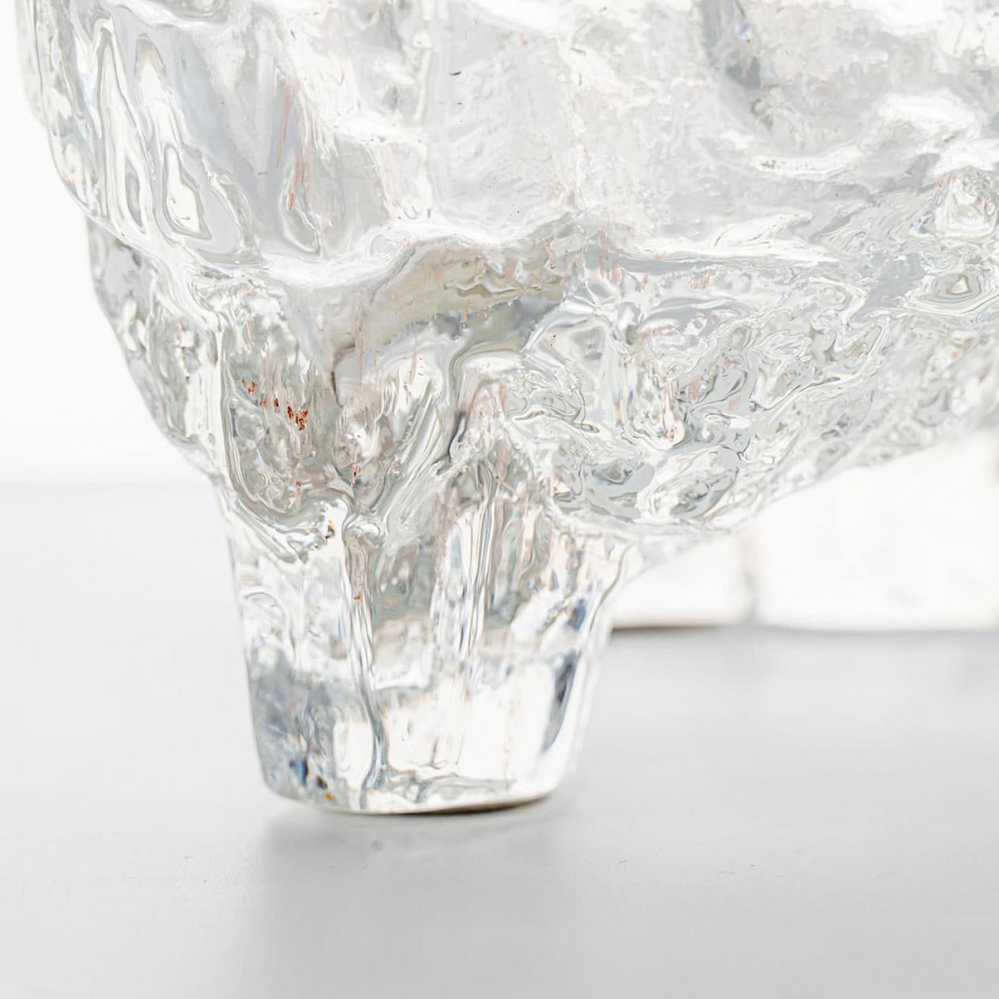 Large Tapio Wirkkala Glass Footed Bowl, Inari, Finland Moldeado en venta