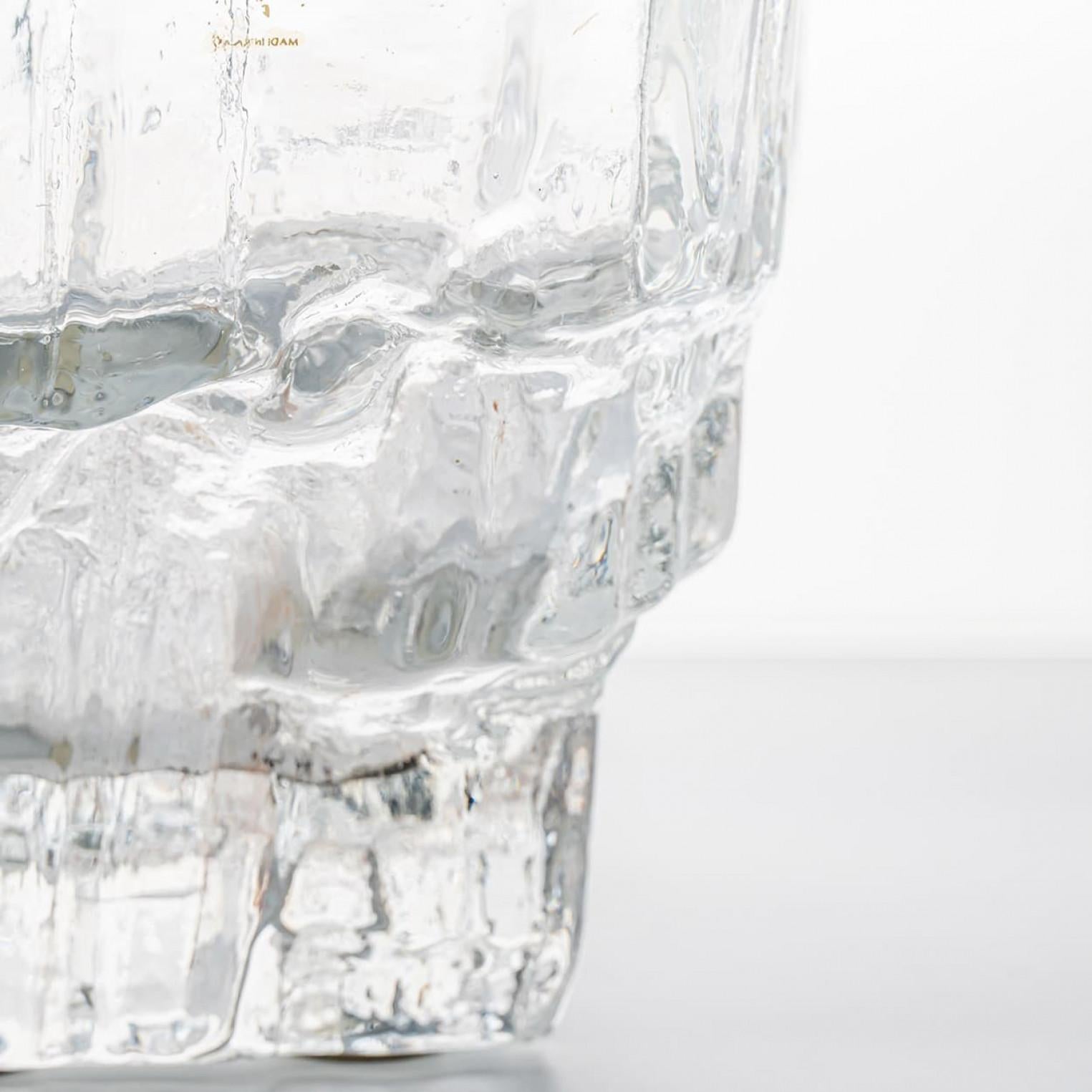 Grand bol à pied en verre Tapio Wirkkala, Inari, Finlande en vente 1