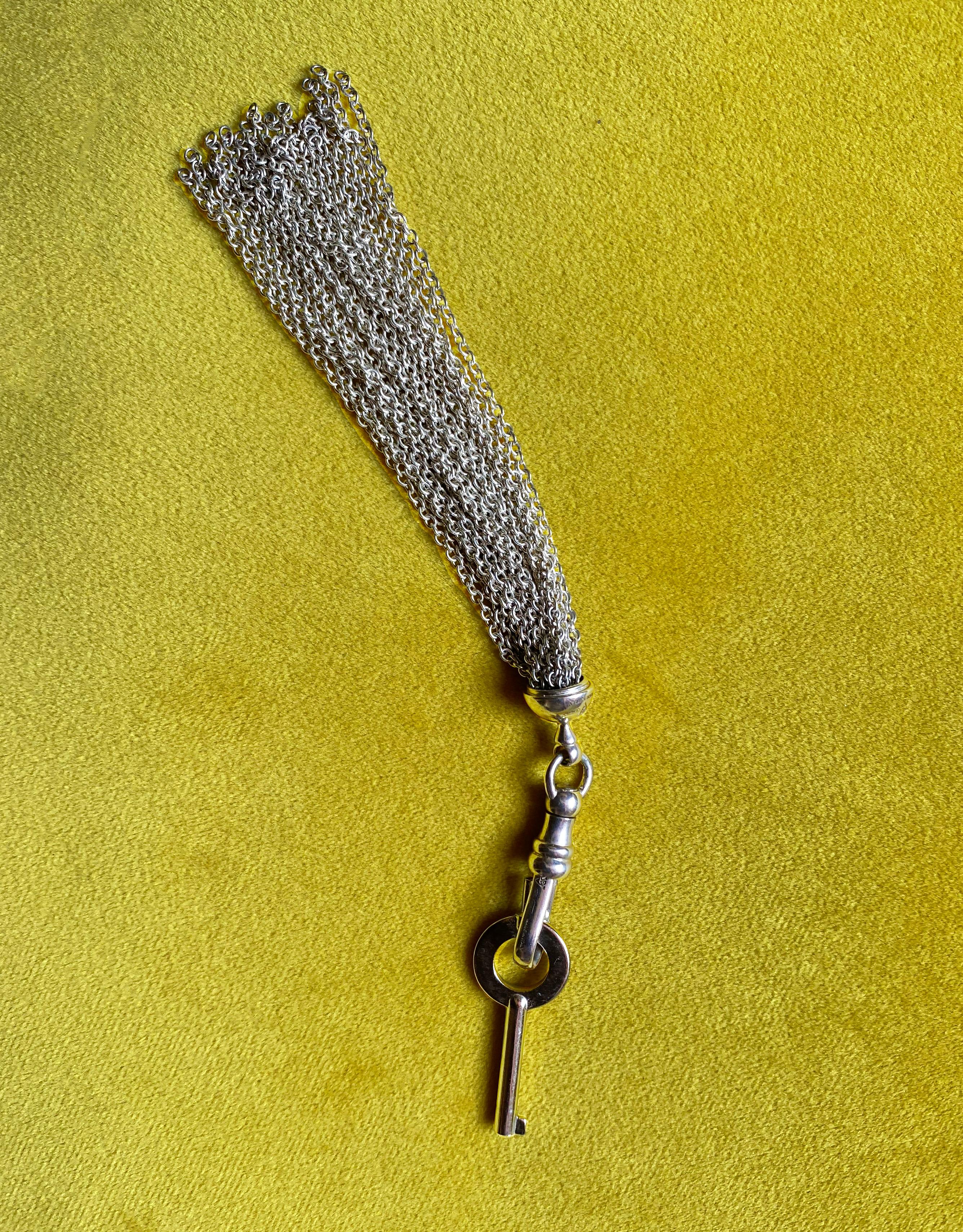 « Grand pendentif à pampilles » en argent sterling 925 (10 cm) Unisexe en vente