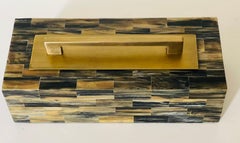 Large Tasselated Horn Box with Brass Handle