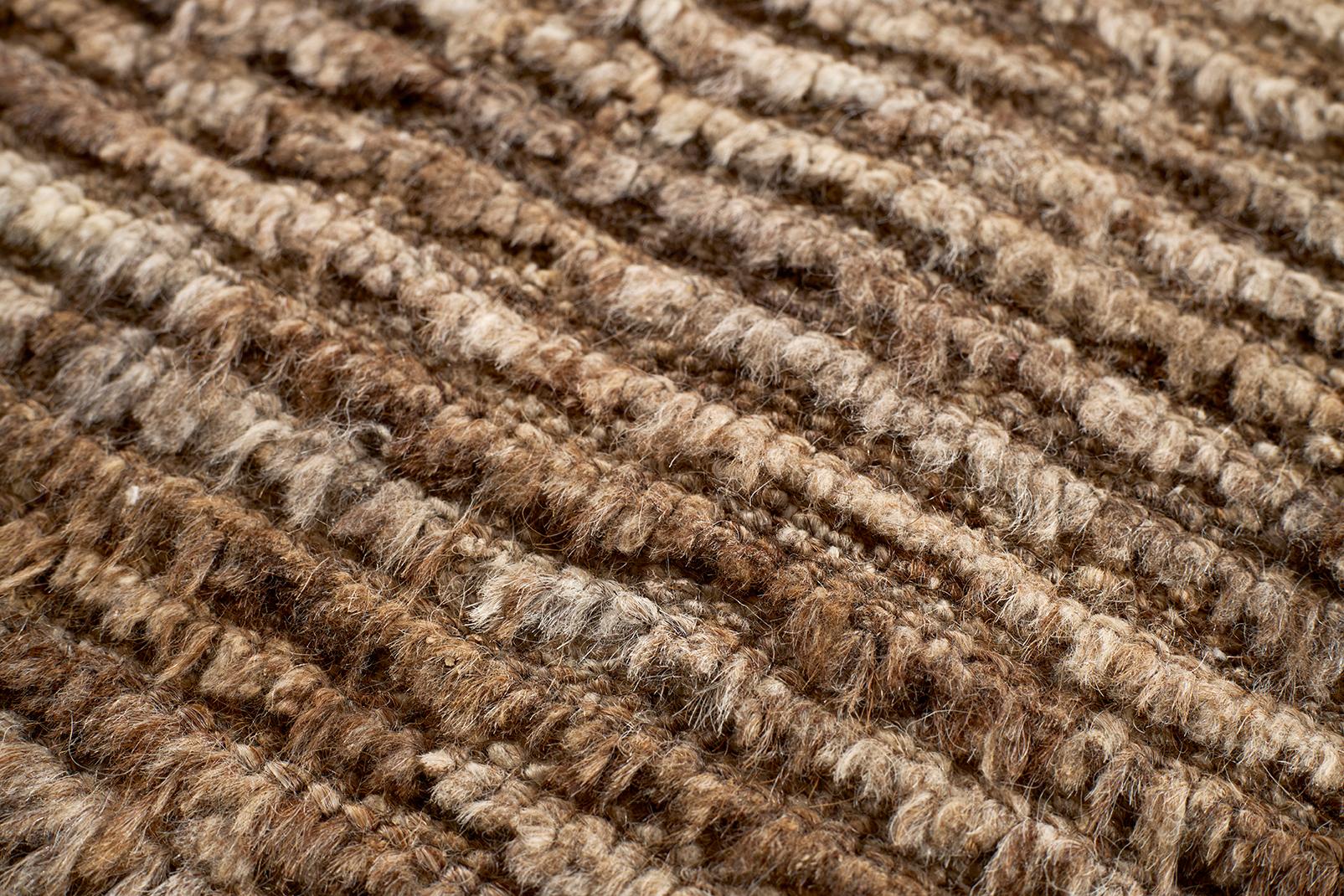 Organic Modern Large Taupe Wool Tulu Rug For Sale