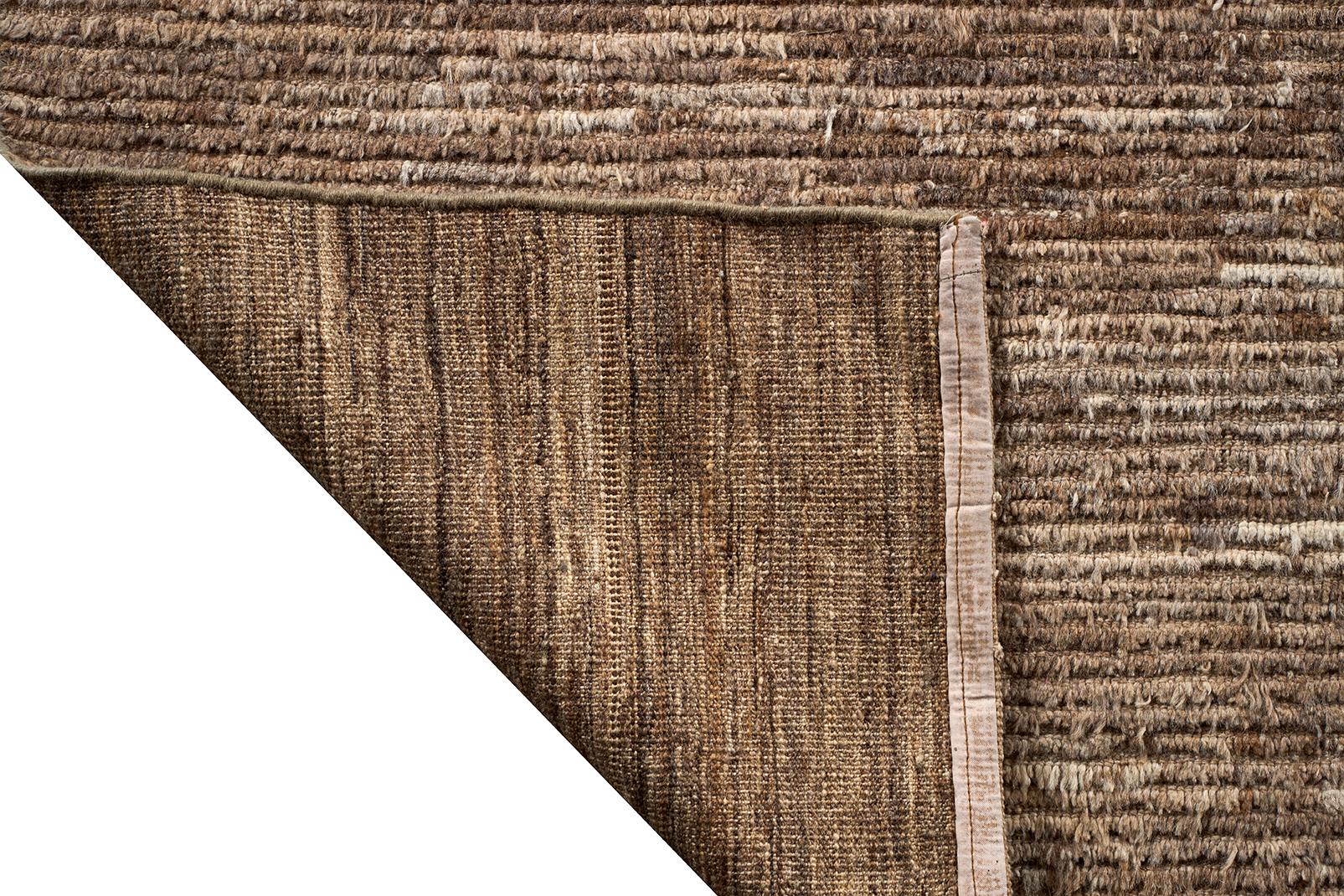 Large Taupe Wool Tulu Rug In Good Condition For Sale In Dallas, TX