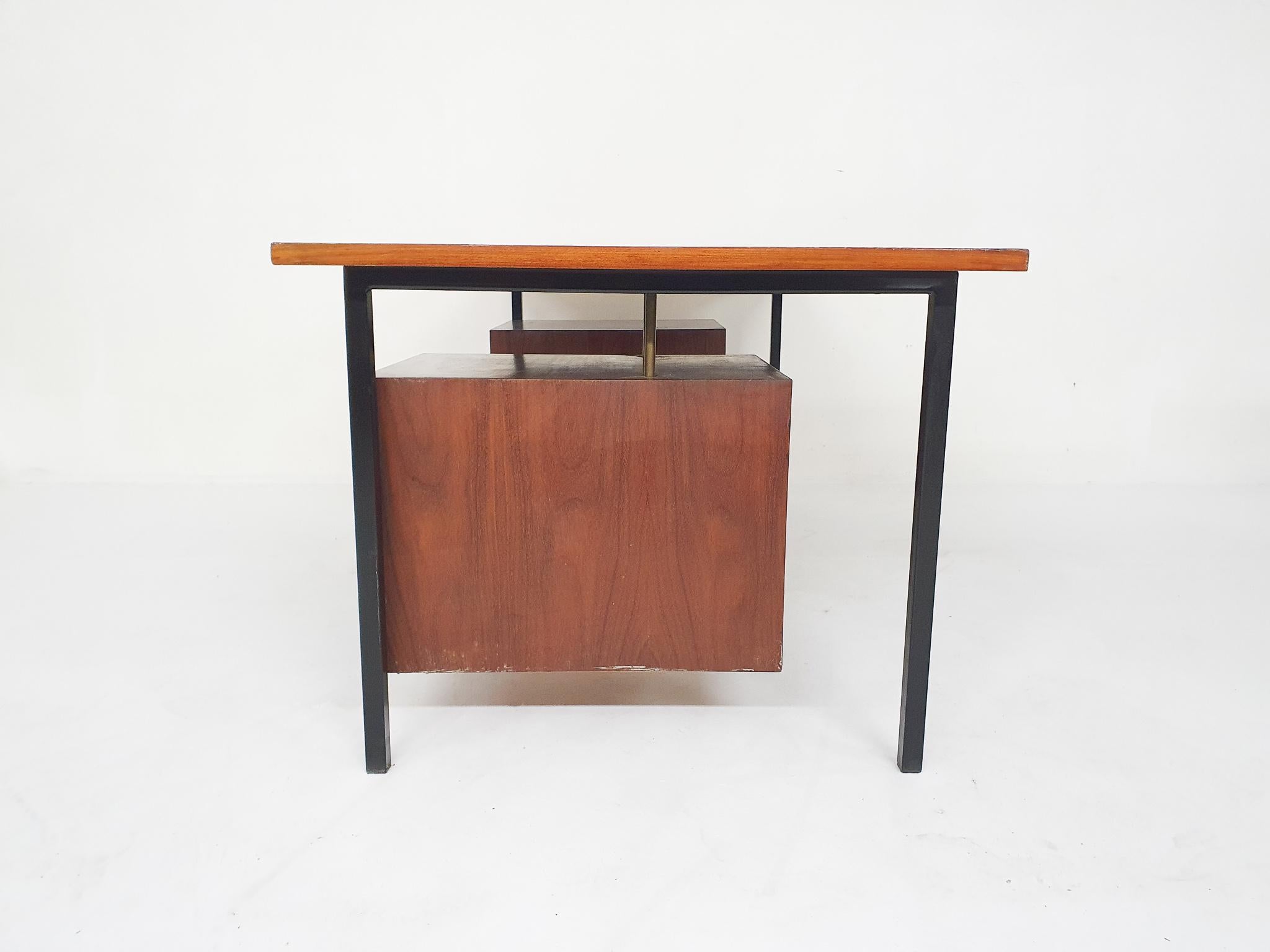 Large Teak and Metal Executive Desk, the Netherlands, 1950s 1