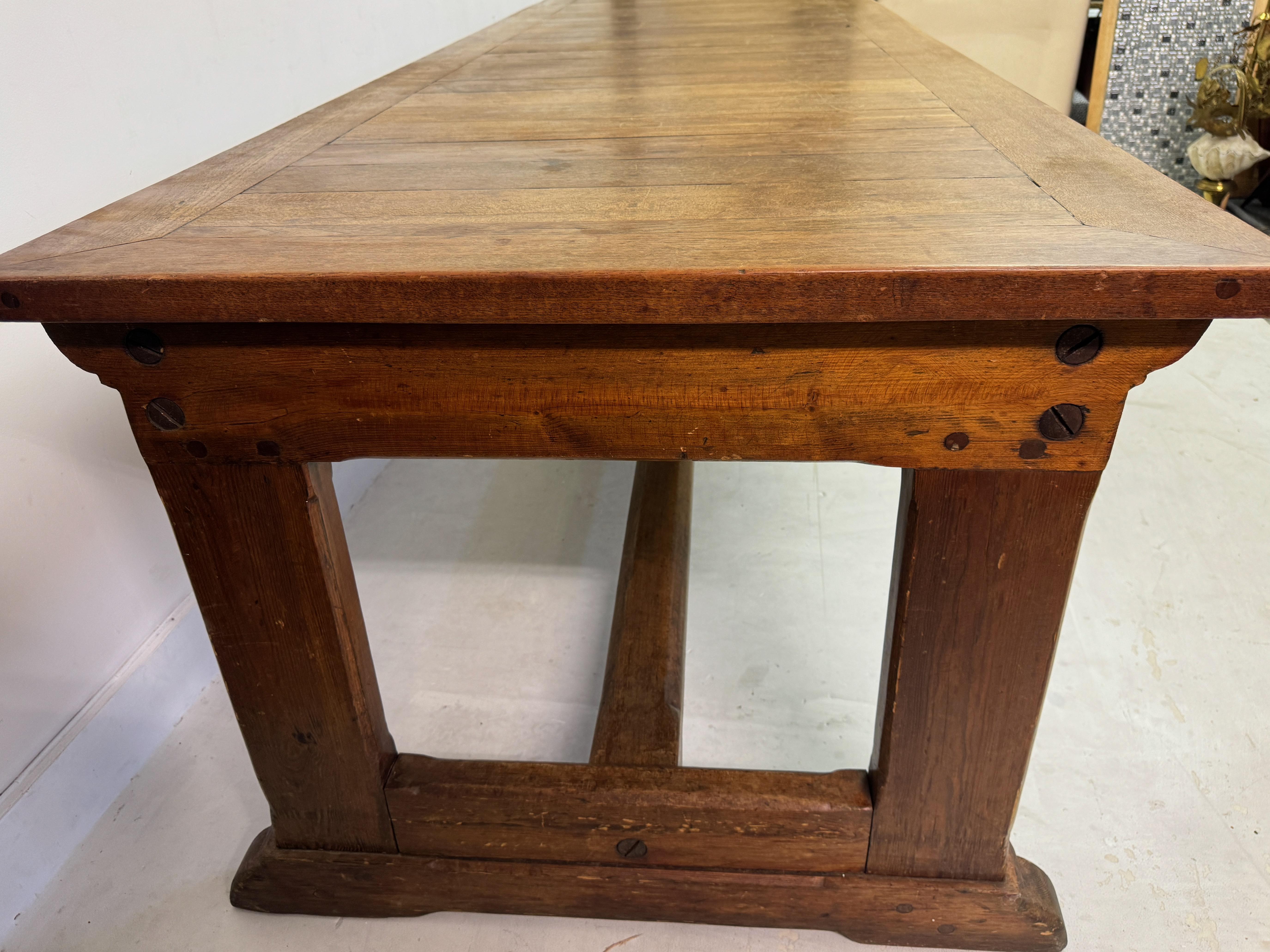 Large Teak and Pine Refectory Table 5