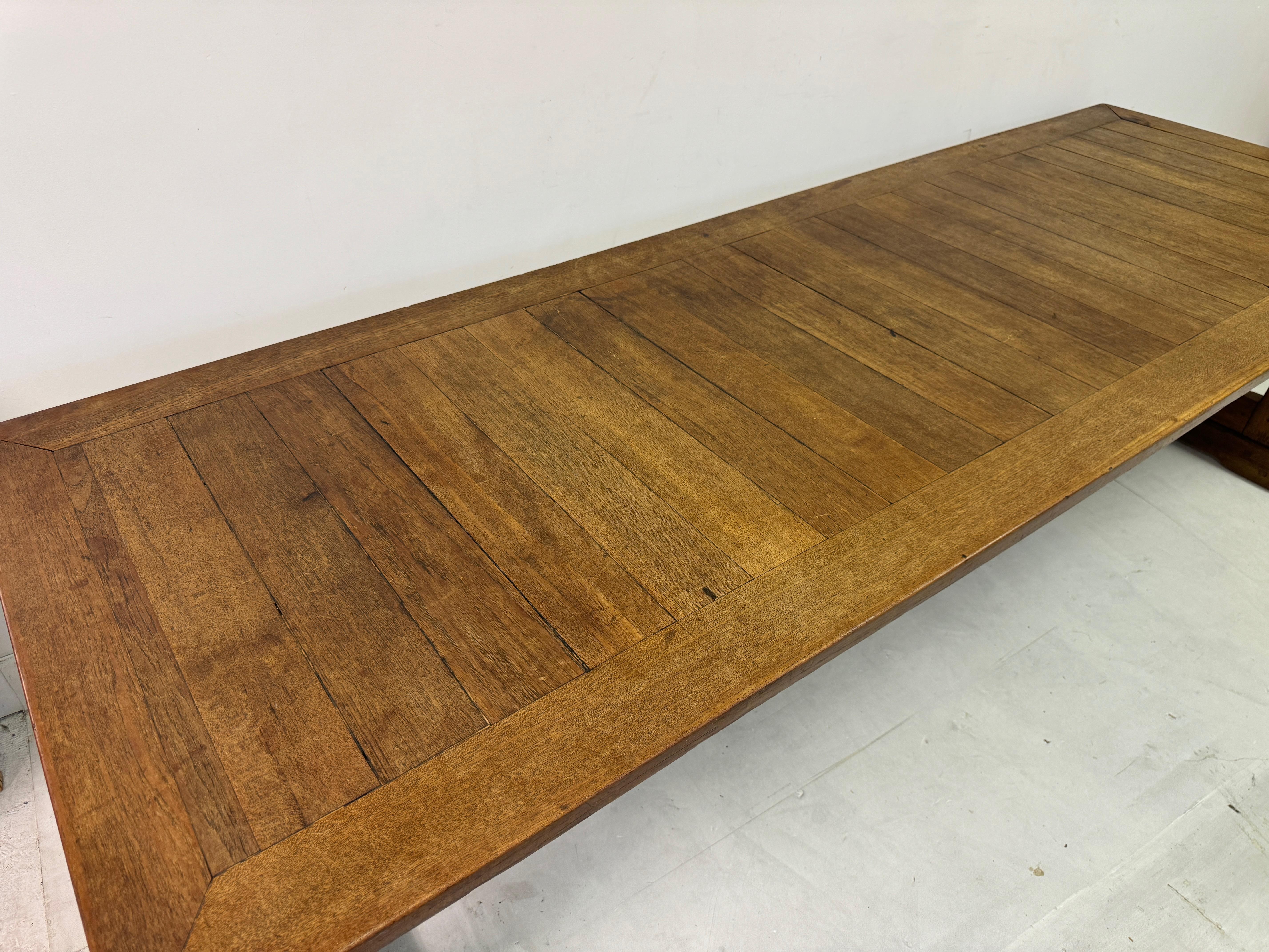 Large Teak and Pine Refectory Table 6